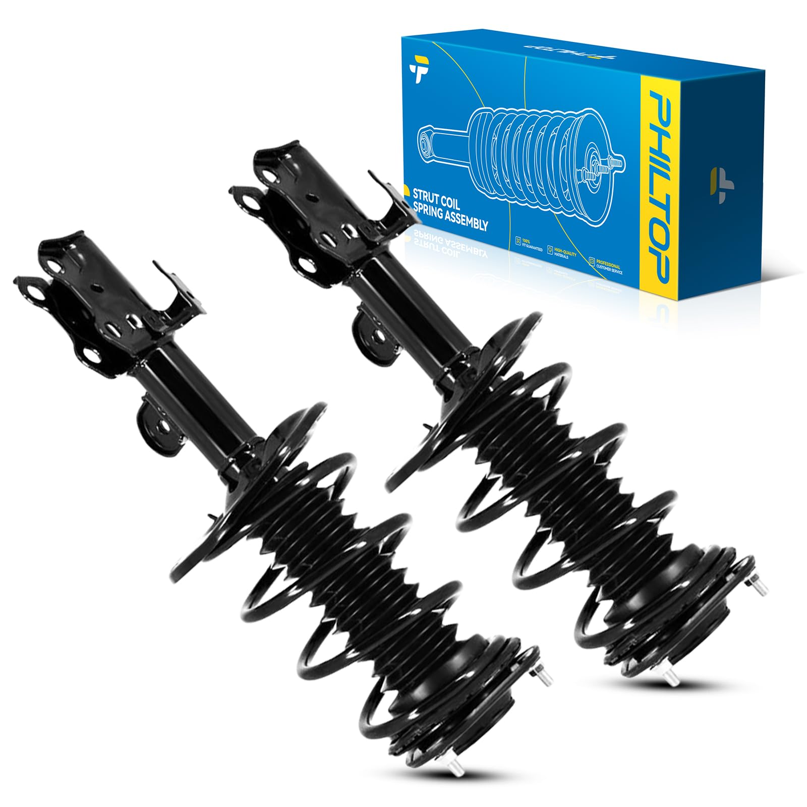 PHILTOP Front Complete Struts Assembly with Coil Spring For 2011-2016 Scion tC 172682/172683-Quick Loaded Suspension‌