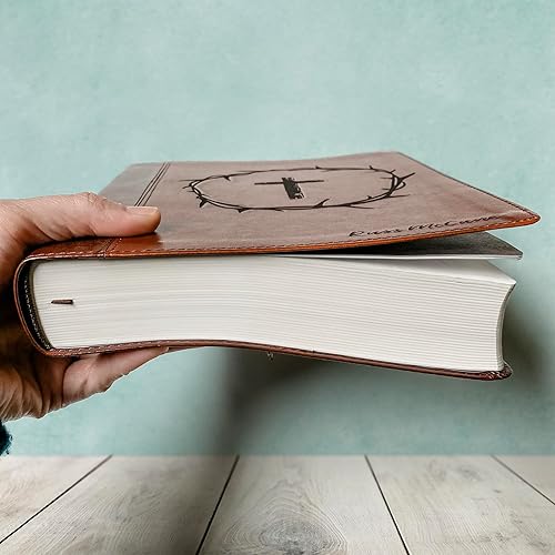 Miniatura 5 de Hand Lettered and Laser Engraved ESV Journaling Study Bible, Personalized Gift, Custom Name Engraving Available