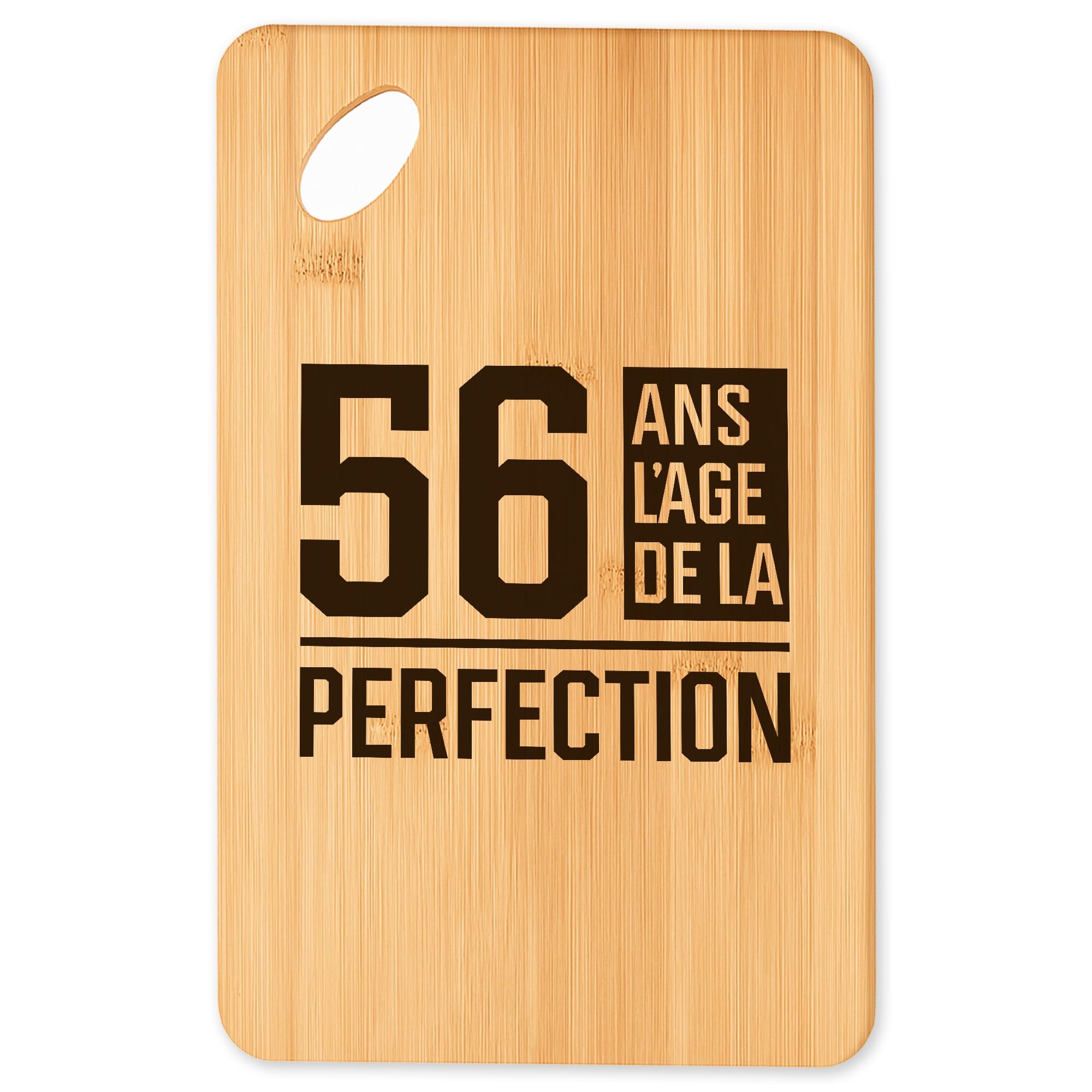 Planche à découper 56 ans cadeau original en bambou pour barbecue et apéro