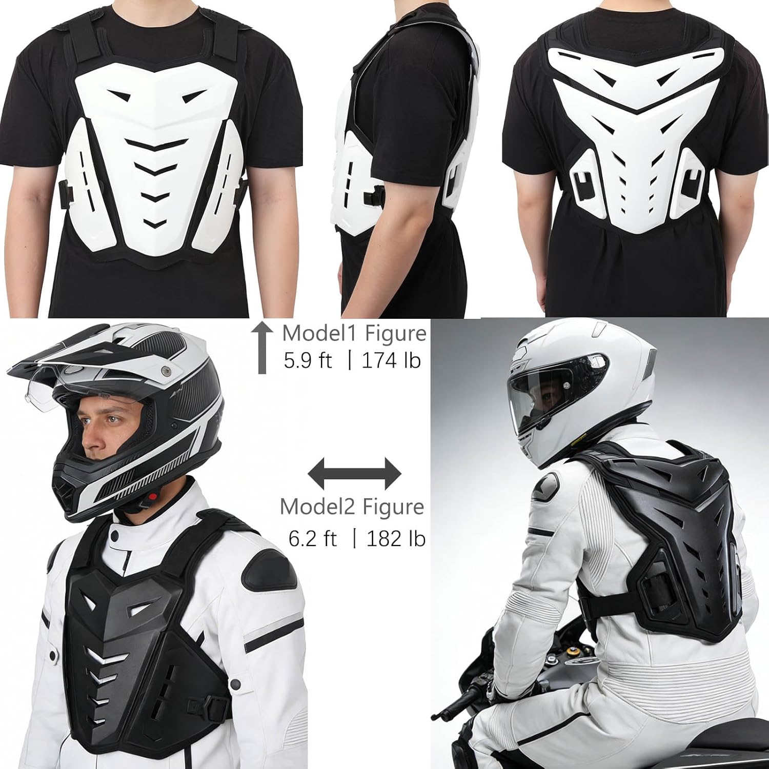Motorcycle Armor Body Guard Vest, Street Bike Riding Off-Road Racing Cycling Skiing Motocross Adult Chest Protector - Image 2