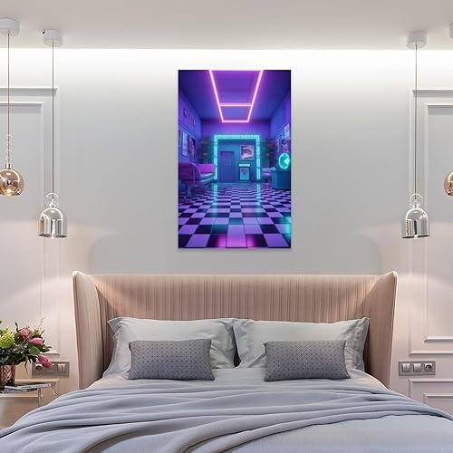 Miniatura 8 de josnmre Retrowave - Póster retro estético de neón Synthwave Cyberpunk para decoración estética de habitación, papel tapiz de pared para dormitorio,