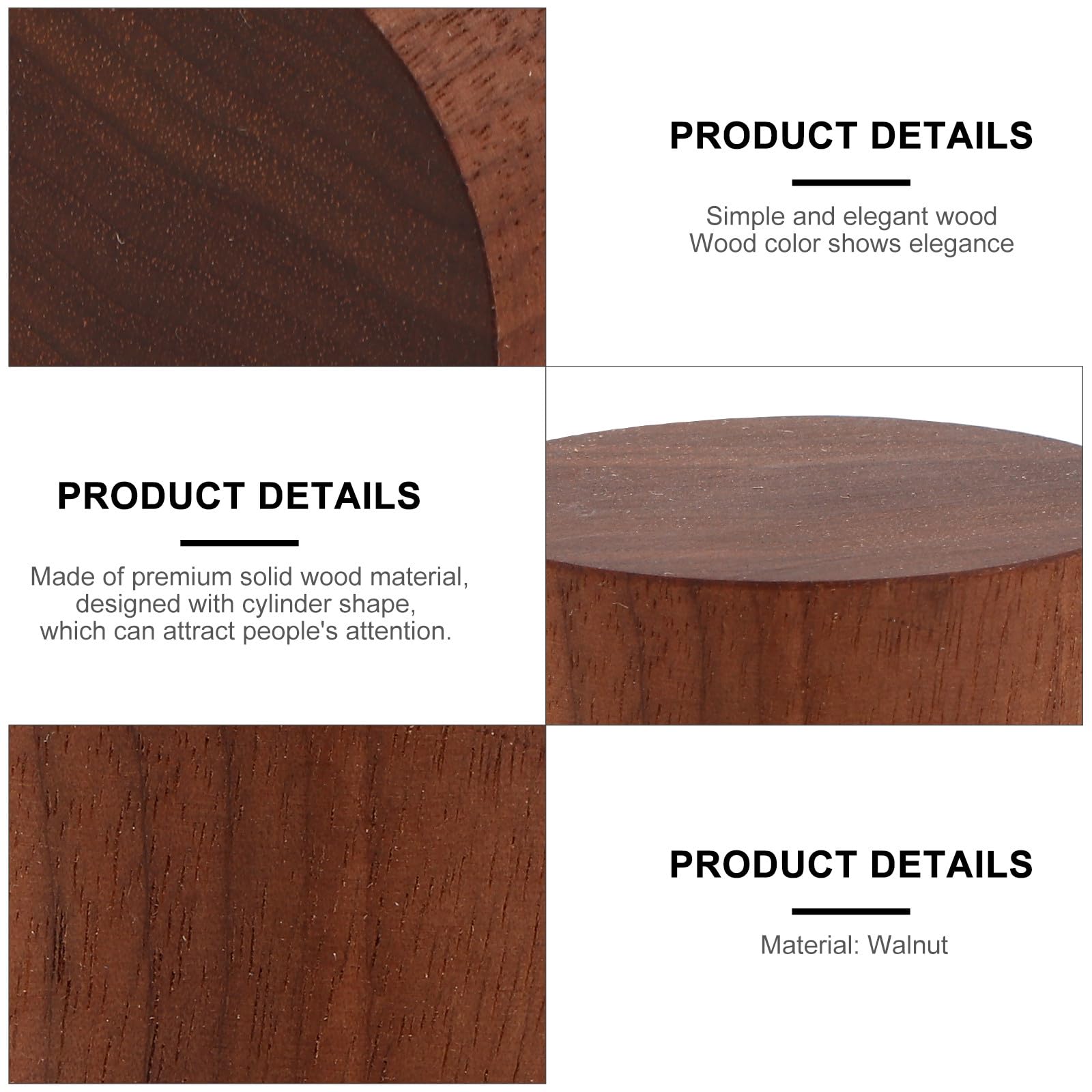 Healeved Présentoir à Bijoux en Bois de Noyer Marron, Lot de 2, Support Rond et Stable pour Bagues, pour Collection ou Anniversaire