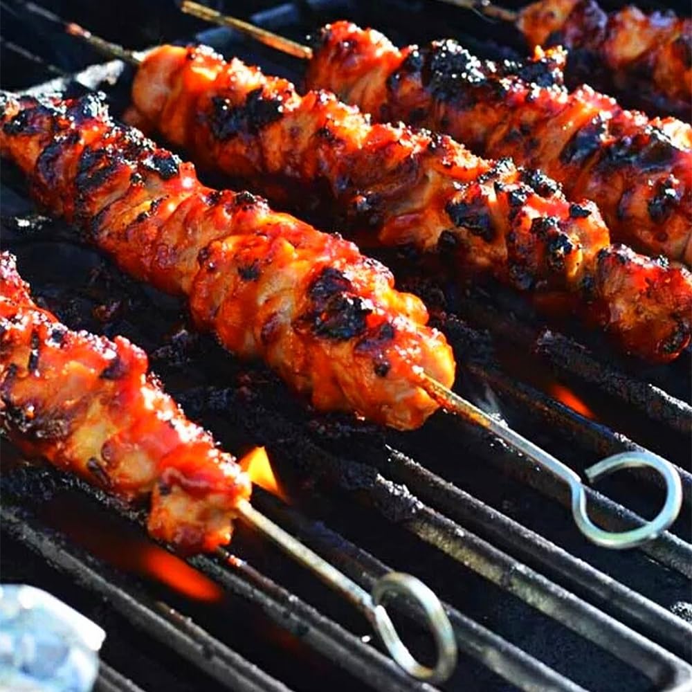 30 Pièces Brochettes Inox,25 cm Brchettes RéUtilisables en Acier Inoxydable,Brochette Pour Griller,Brochette Barbecue pour Grille Barbecue,Viande,Légumes,Facile à Nettoyer