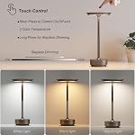 2 Pack Rechargeable Table Lamps Cordless, Portable 5000mAh Outdoor Table Light, 3 Color Stepless Dimming LED Table Lamp with Memory Function, for Home/Dinner/Patio/Restaurant.(Light Cafe)
