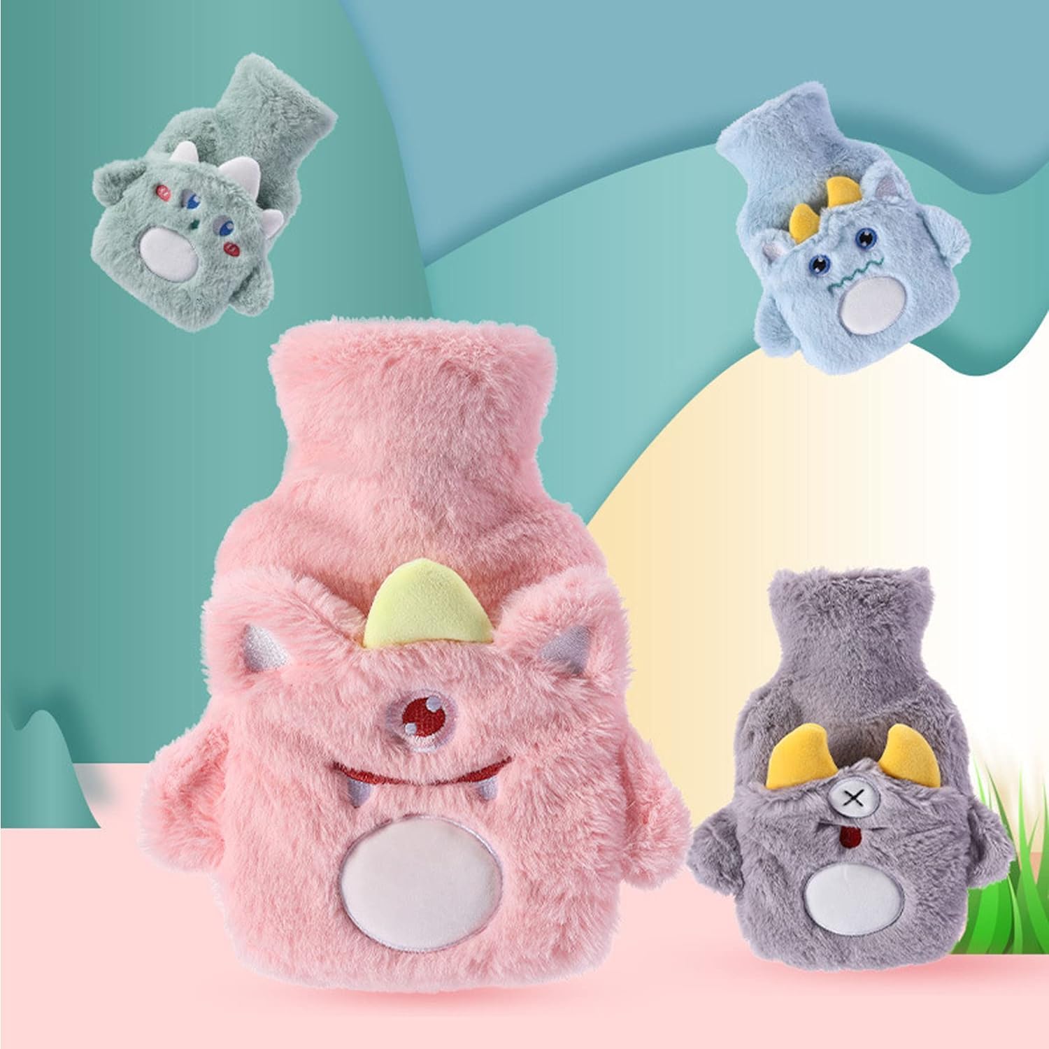 COSKIRA 1000ML Cartoon Hot Cold Pack for Pain Hot Water Bottle with Cover, Large Hot Water Bag and Soft Cover, Ideal for Pain Relief, Bag for Pain Relief, Neck and Shoulders, Feet Warmer, Menstrual -1 - Image 8 thumbnail