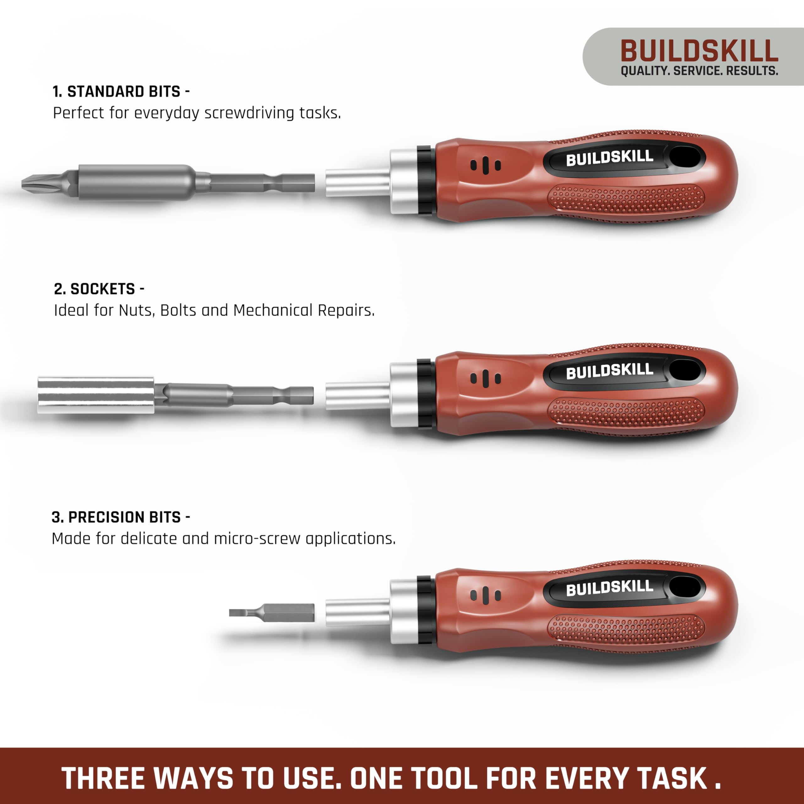 BUILDSKILL 101 Piece Ratchet Screwdriver Kit - Repair Tools -5 BUILDSKILL 101 Piece Ratchet Screwdriver Kit - Repair Tools -5