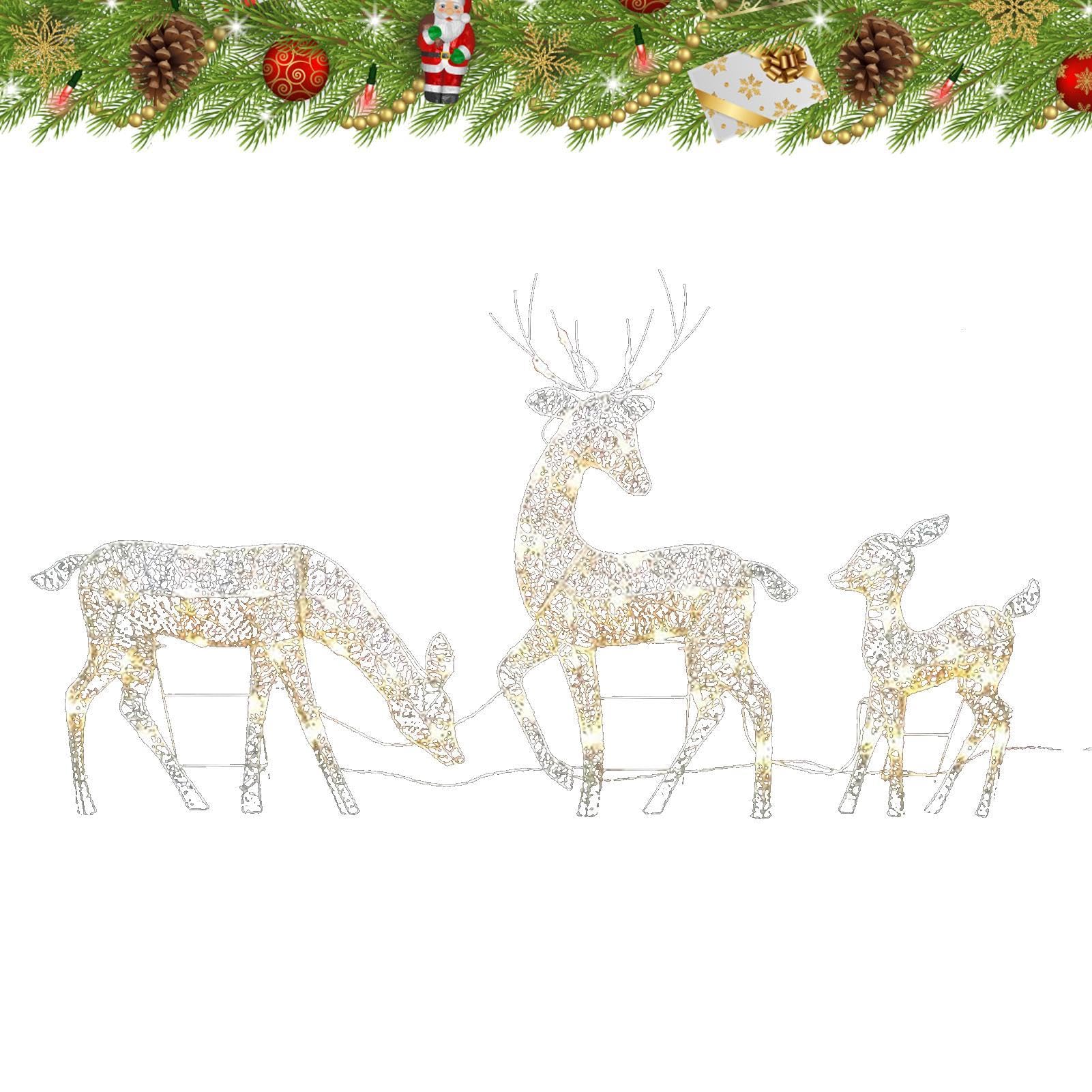 Genérico Reno de Navidad Iluminado - Luces Exterior para Decoración de Patio, Césped y Jardín - Ciervo Luminoso y Duradero