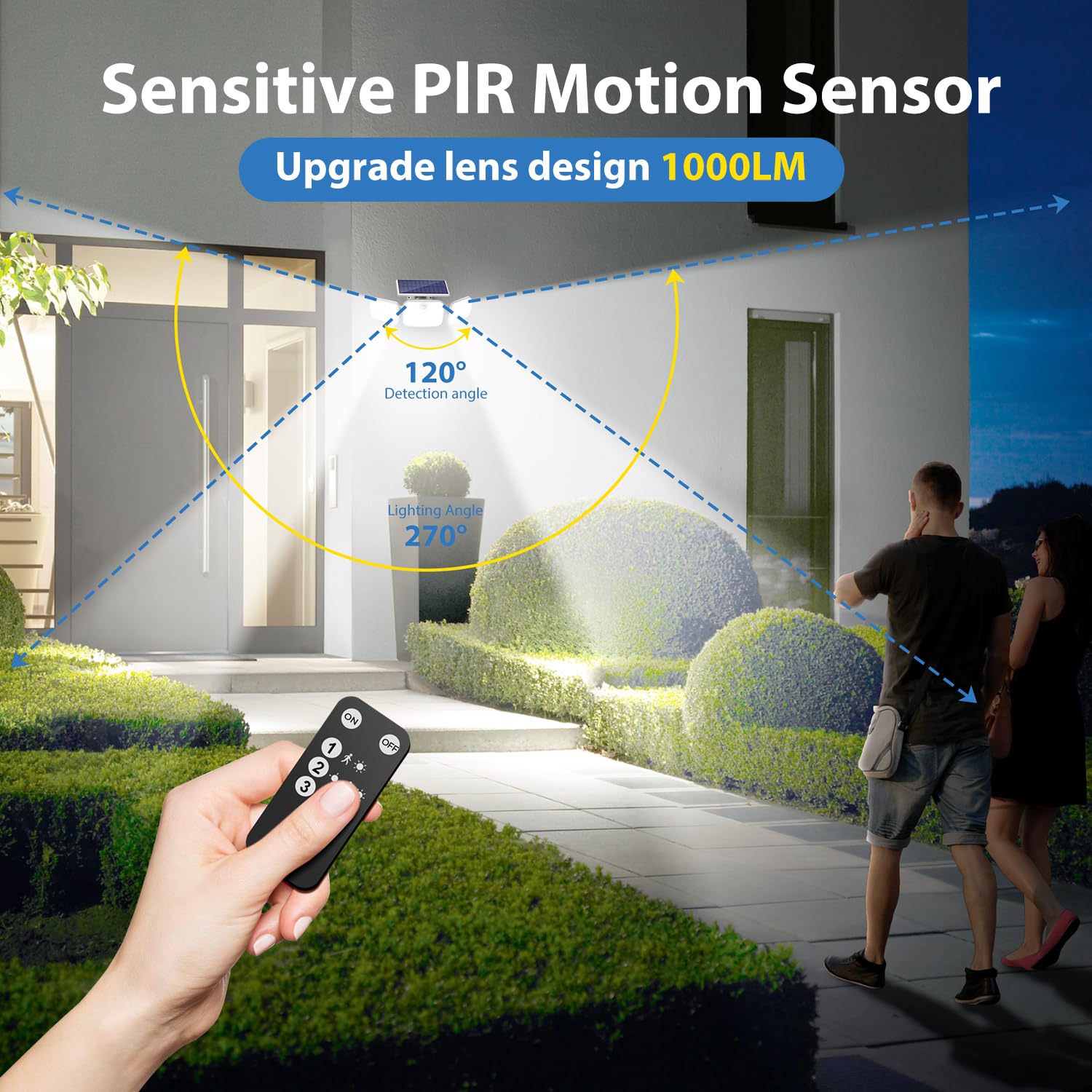 Peasur Solar Security Lights Outdoor Motion Sensor White Frame with 3 Modes - Image 2