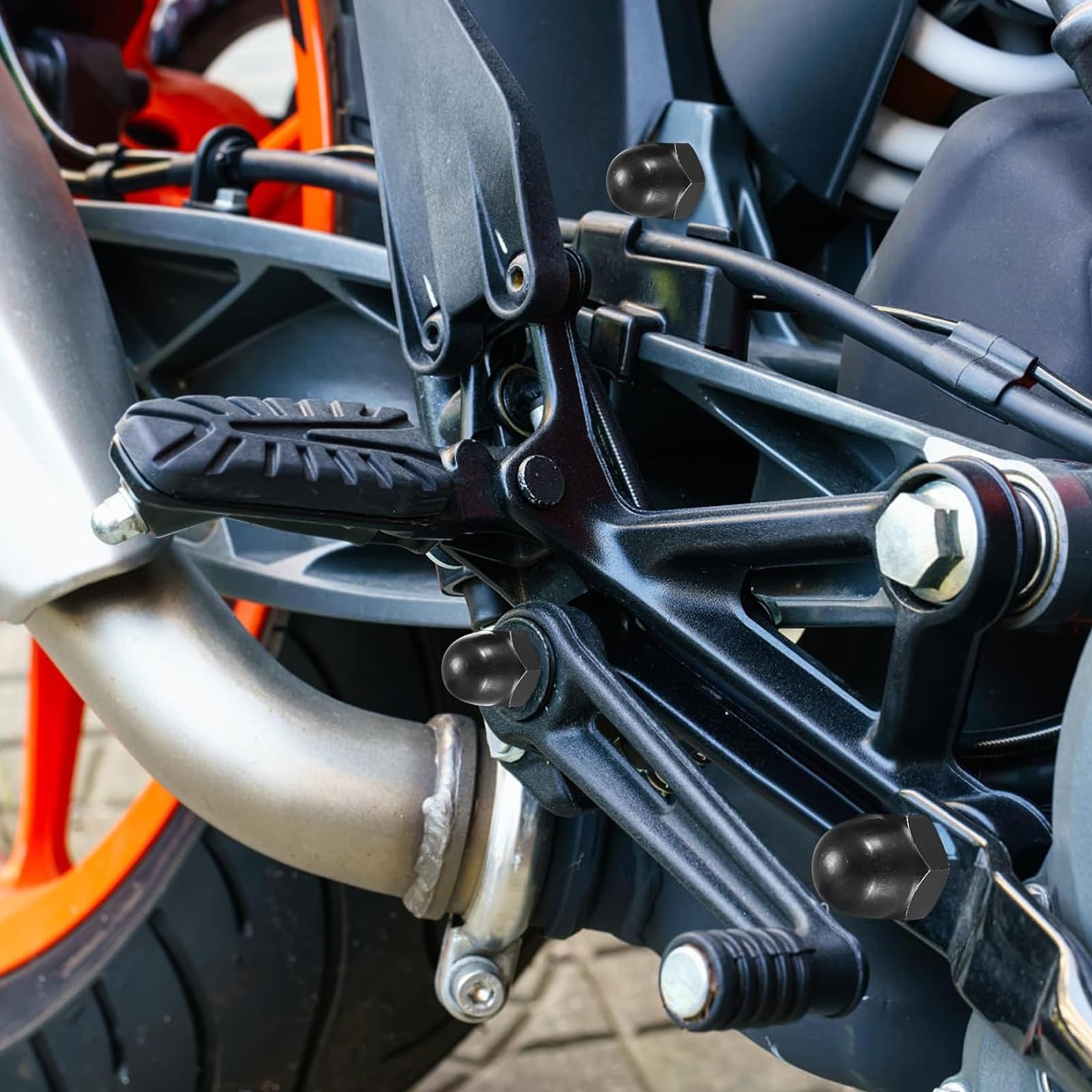 60 dadi per cappelli M8, colore nero, per viti, dadi esagonali, in acciaio al carbonio, utilizzati per il fissaggio di lampioni per auto, bici o stradali