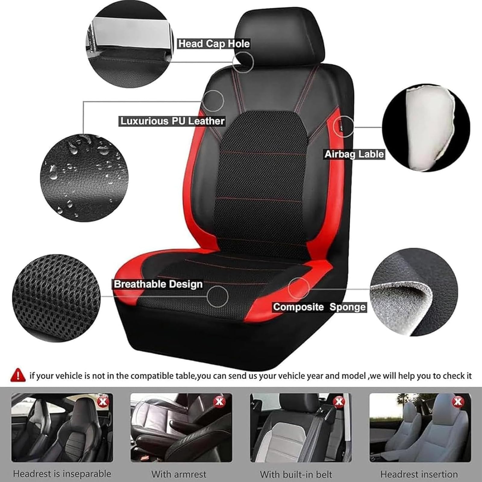 Fundas para Asientos de Coche para Renault Arkana Alpine Duster Laguna Clio Alpine Celebration, Delanteros Traseros Universales Cuero Funda Asiento Coche Cómodo Cojines Impermeable