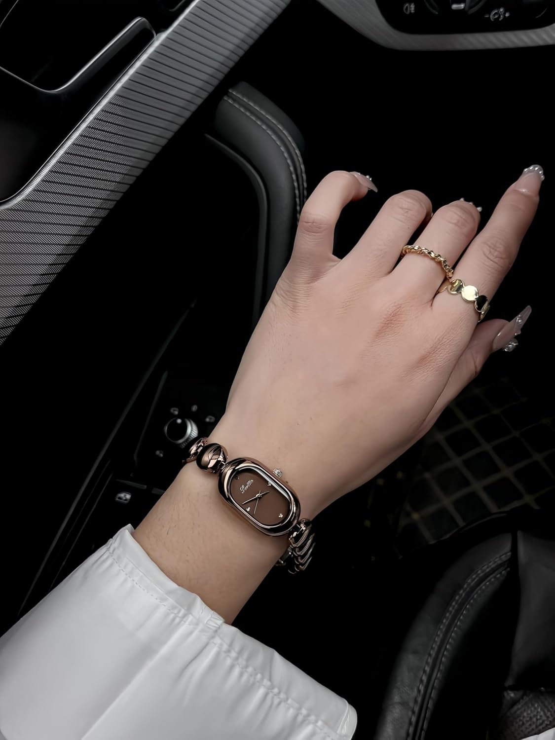 Gosasa Vintage Dainty Women’s Quartz Bracelet Watch – Luxury Minimalist Oval Gold Dial Slim Elegant Dress Ladies Diamond Wristwatch Waterproof - Image 2