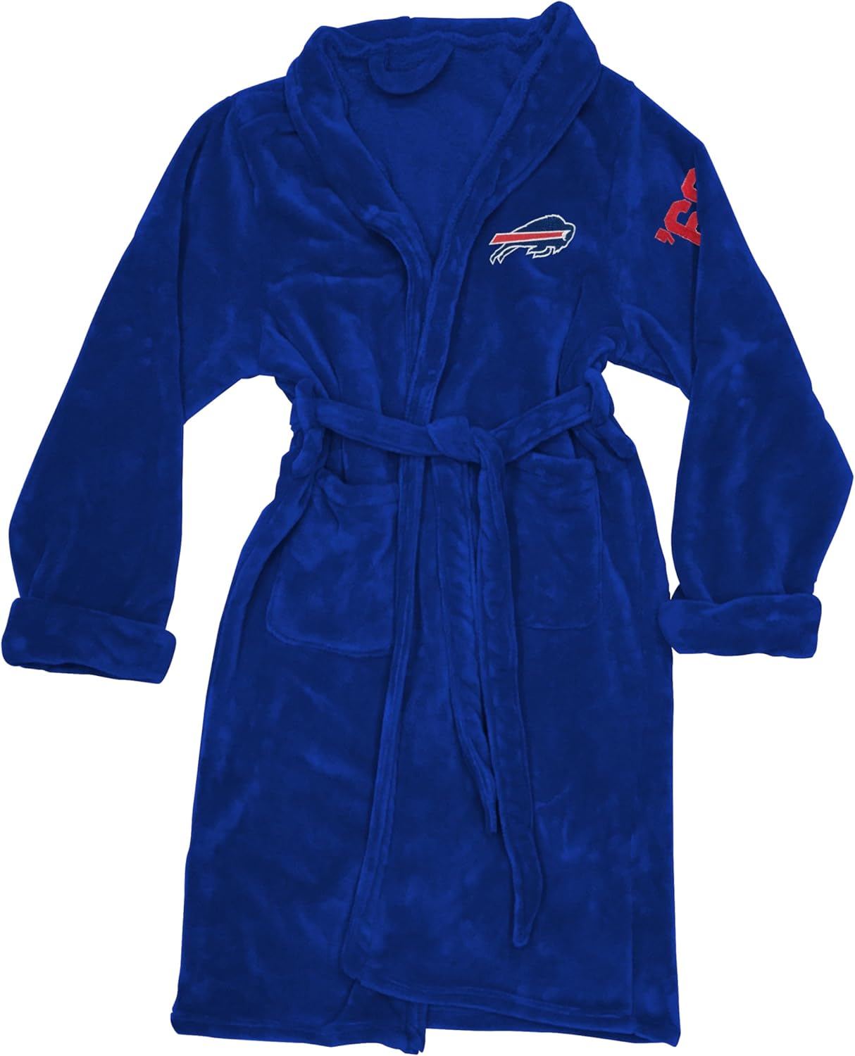 Northwest The Company Official NFL Buffalo Bills Men's L/XL Silk Touch Bath Robe with Number, Blue, 26" x 47" - Image 2