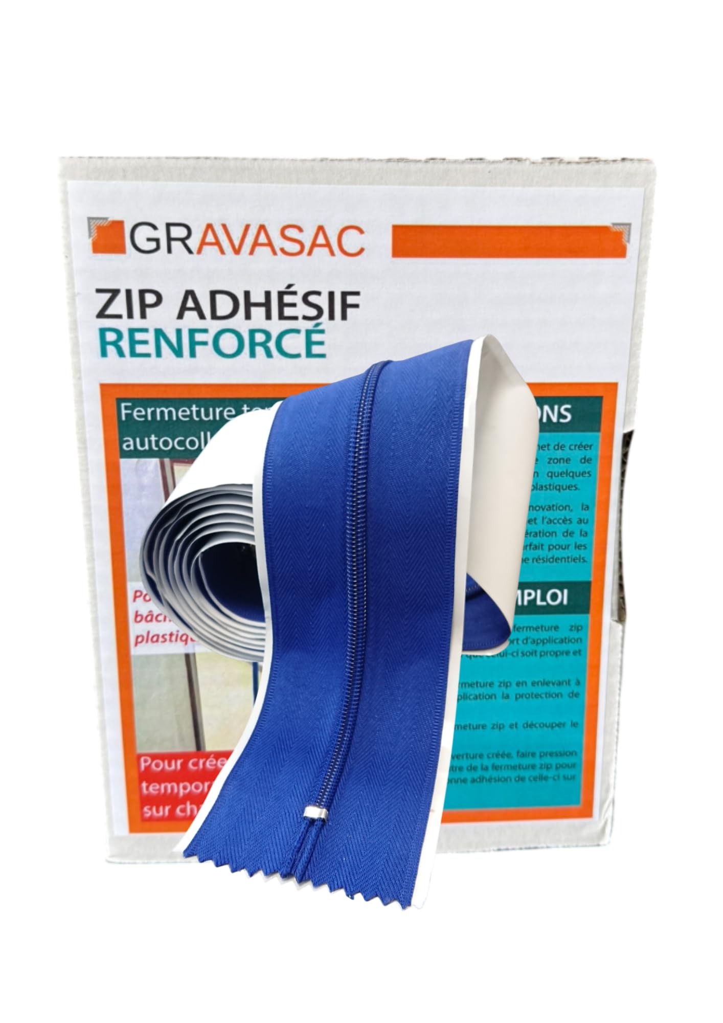 Zip Adhésif pour ouverture temporaire 2,10 m - Lot de 2