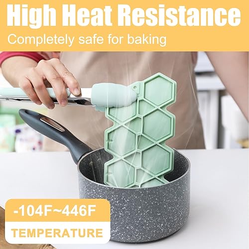 Miniatura 4 de QELEG 2 moldes de silicona con 100 palitos de papel, moldes redondos para piruletas de chocolate, ideales para caramelos duros, cake pop, cubo de