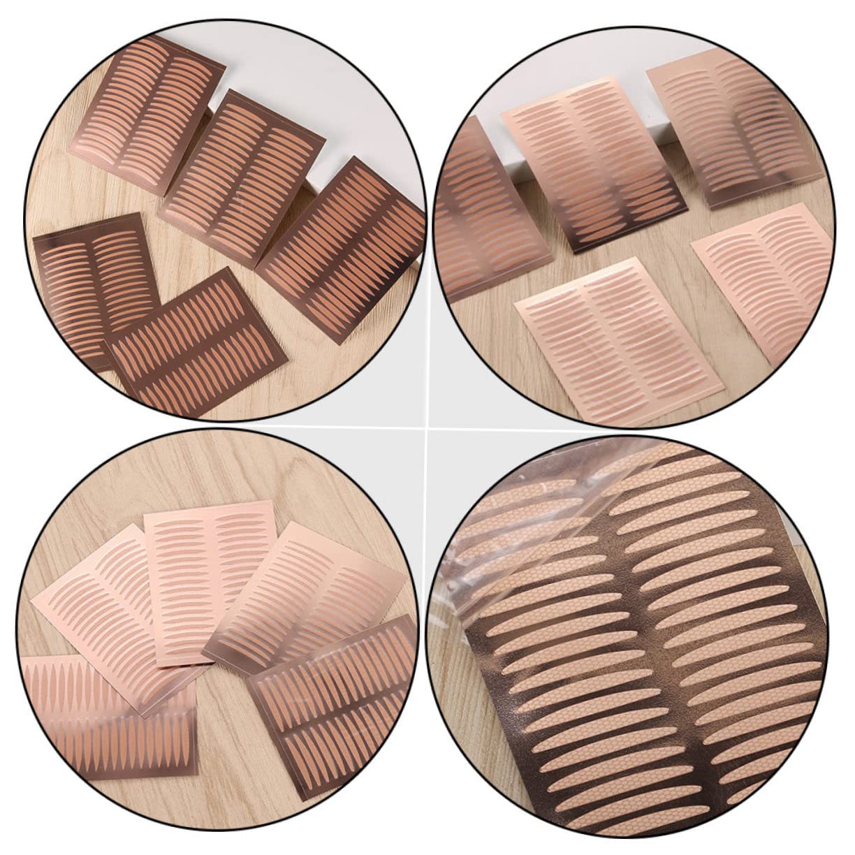 Angoily Practical Double Eyelid Tape 25pcs Rose Gold Mesh Eyelid Shaping Strips No Glare Makeup Essential