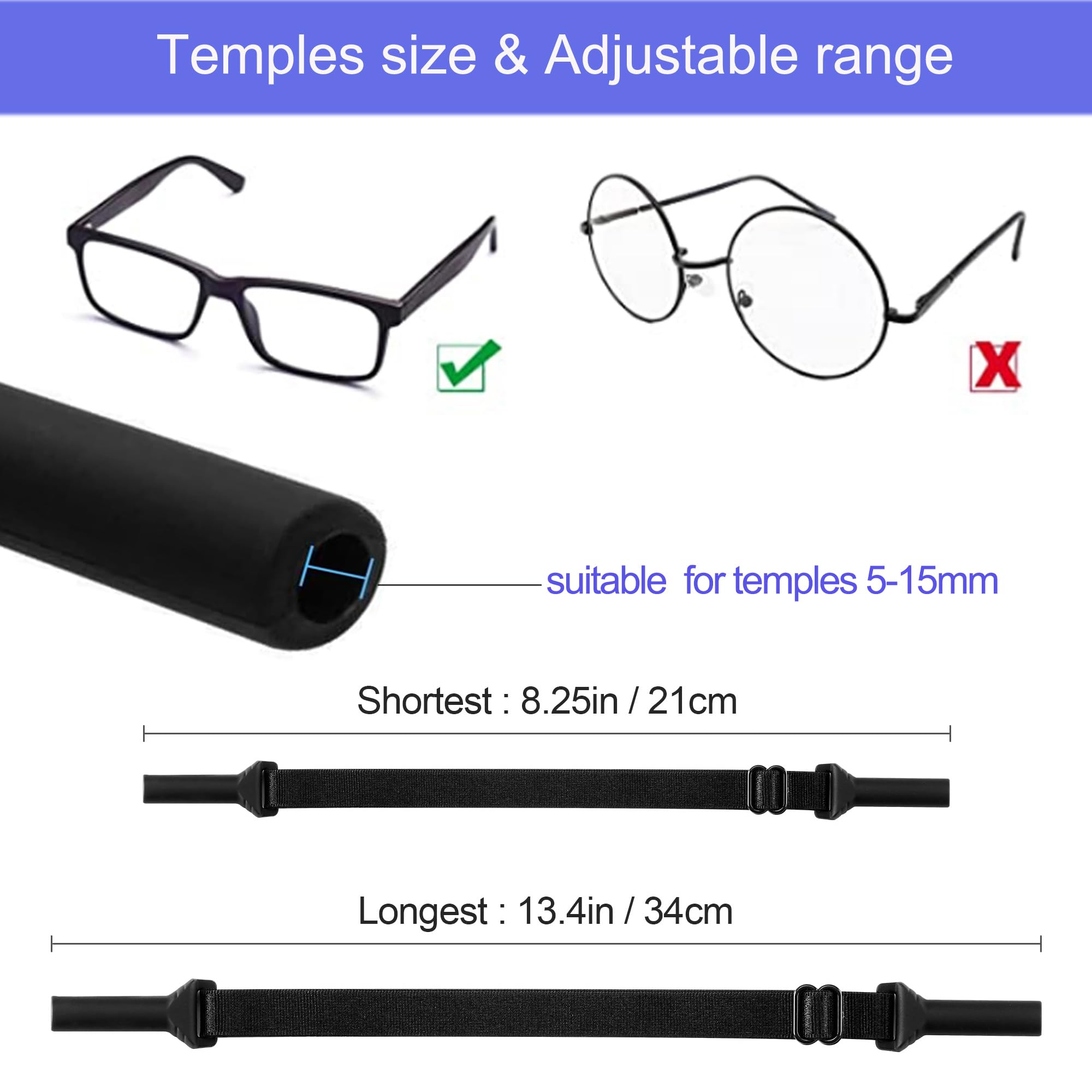 Amazon.com: lvvfit Adjustable Glasses Strap, No Tail Adjustable