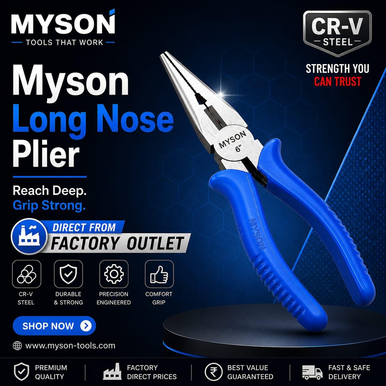 MYSON Plier electrical work,and combination plier, 3