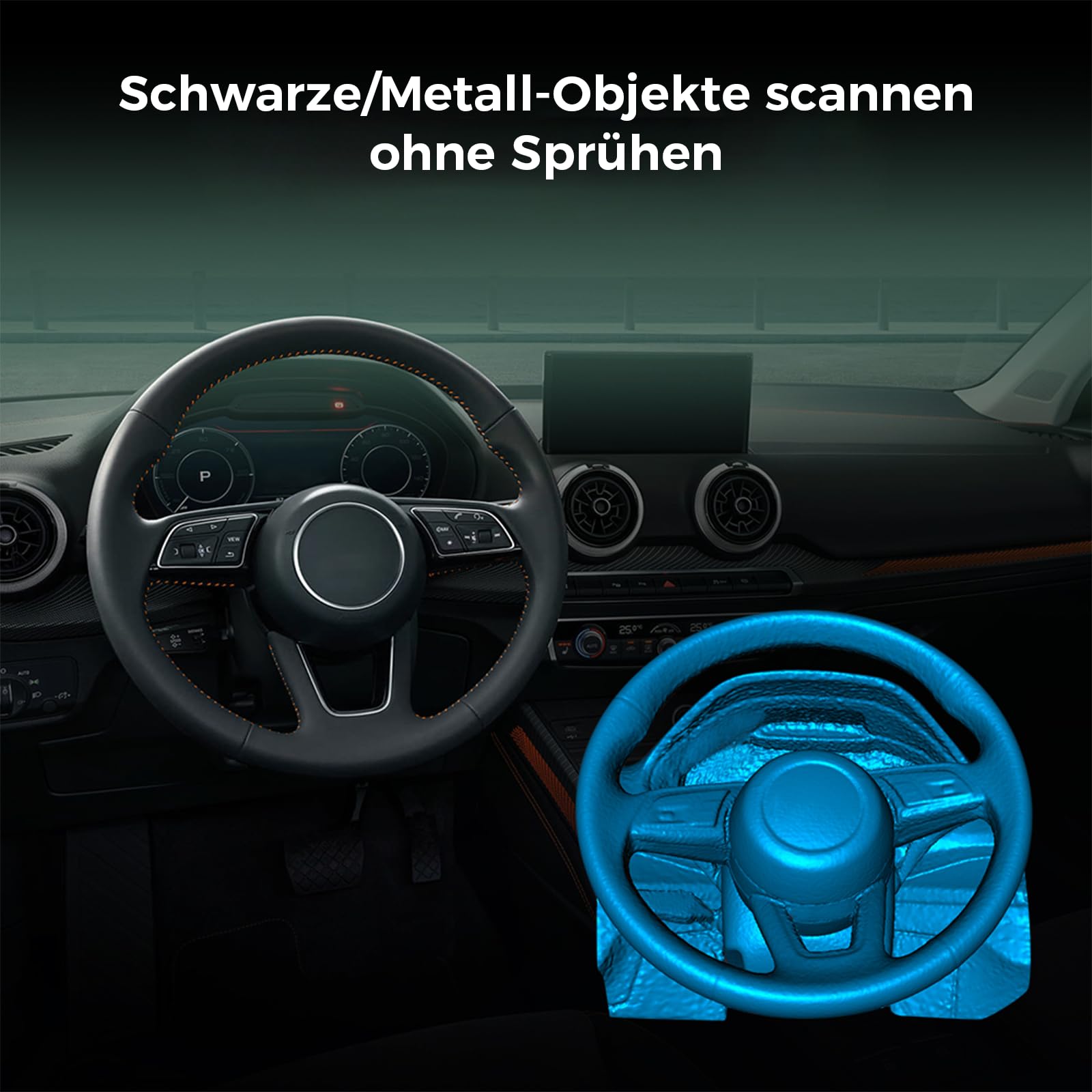 Creality CR-Scan Ferret SE 3D-Scanner, 0,1 mm, 150-2000mm Scanbereich, Anti-Shake, 24-Bit-Farbscan, Scannen Sie schwarze/metallische (nicht reflektierende) Objekte ohne Scanspray, für Windows/Mac