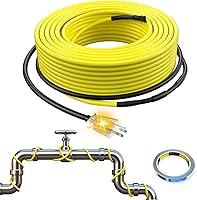 Vista 11 de Cable de calefacción de tubería de agua de 9 pies - Potencia constante de 7 W/pie, Termostato incorporado, Certificación CSA/ETL, Eficaz a -40°F