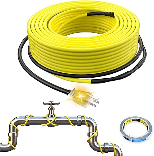Miniatura 11 de Cable de calefacción de tubería de agua de 9 pies - Potencia constante de 7 W/pie, Termostato incorporado, Certificación CSA/ETL, Eficaz a -40°F