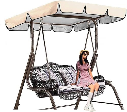 Cubierta del toldo oscilante, sombrilla impermeable para columpio de 2 o 3 asientos, para jardín al aire libre, patio, parque, porche