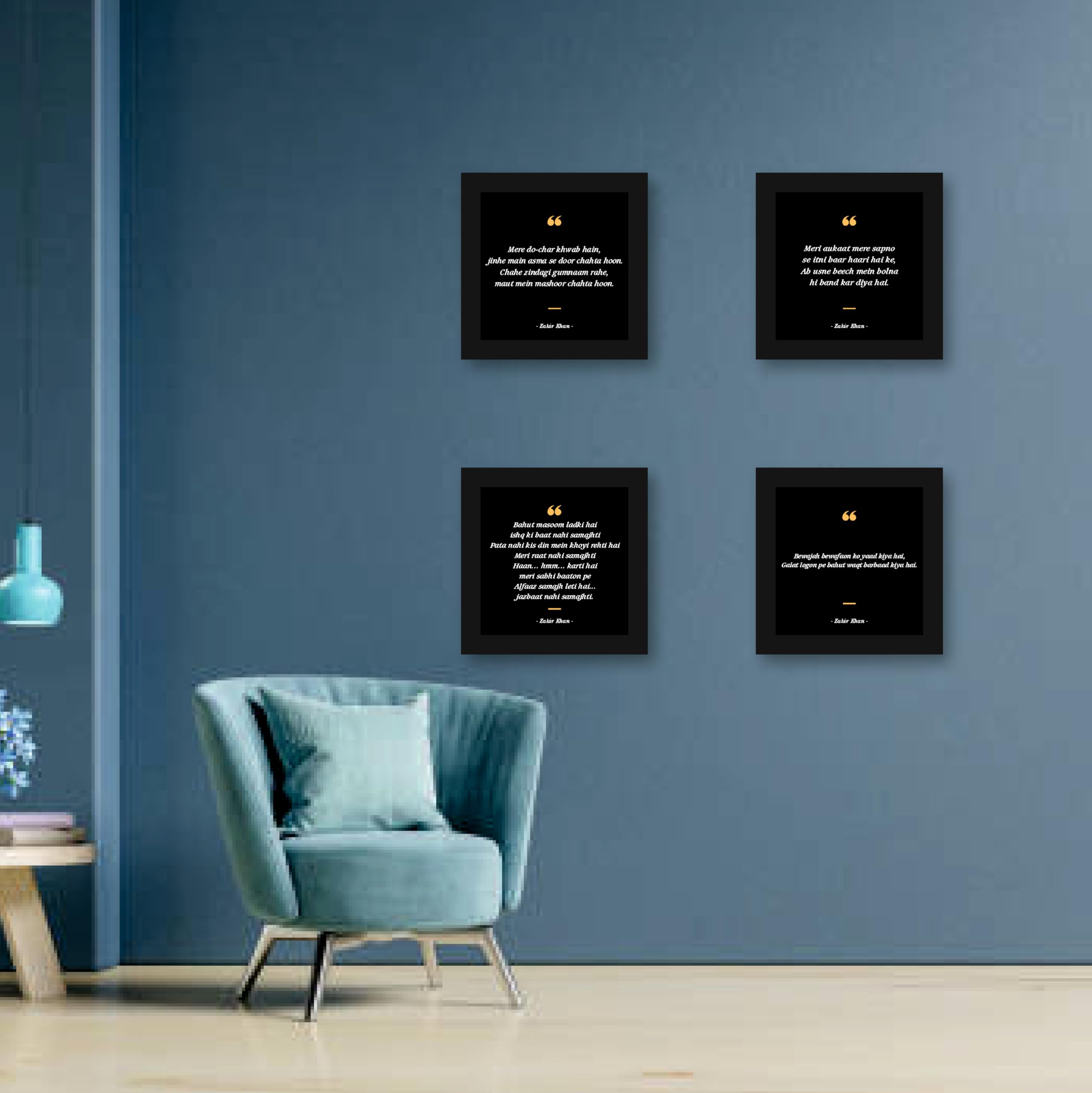 Eloquent Shadows: Classic Quotes by Zakir Khan in English - Set of…