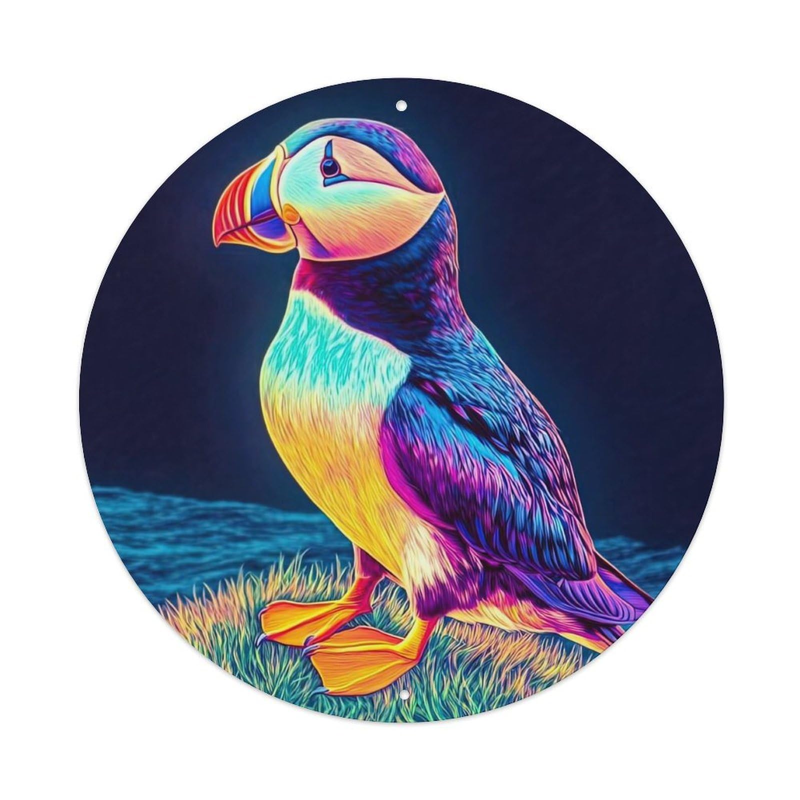 Animal Artwork Parrot on The Ground Metal Tin Sign