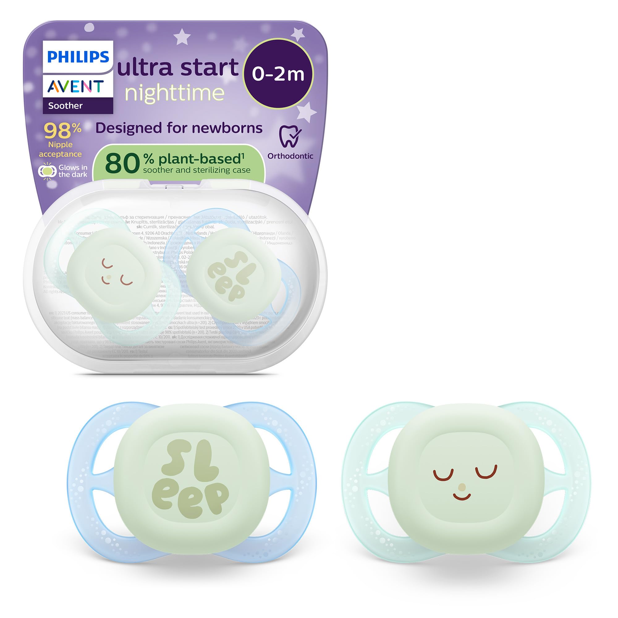 Avent Dark Philips Pacifier - Ultra Start Nighttime - Scf075/18