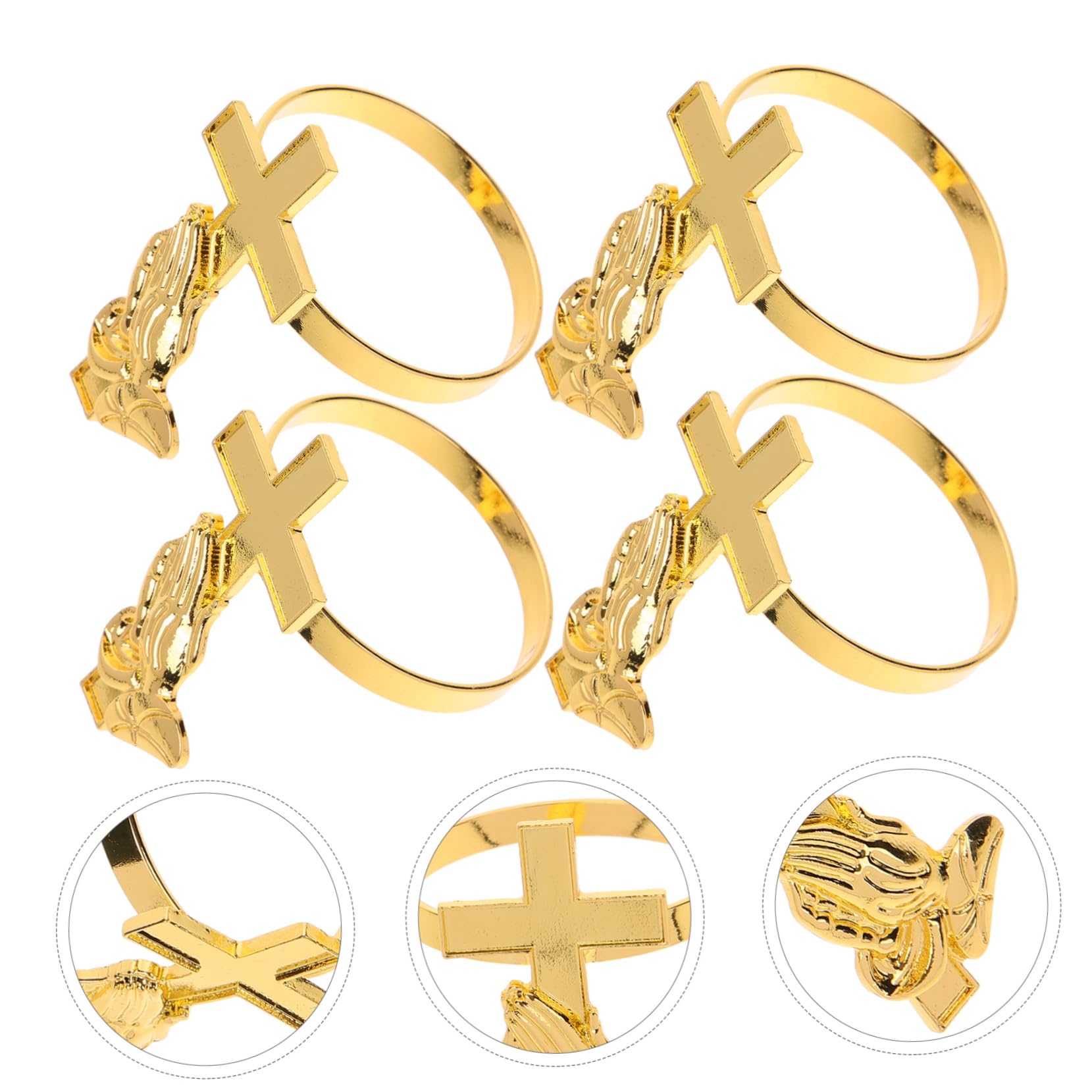 ABOOFAN 5 Set Portatovagliolo Da Comunione Rosa Elegante Tallone Caldo Portatovaglioli Anello Portatovagliolo Decorazioni Per La Tavola Decorazione Della Tavola Da Pranzo Golden 4 Pezzi*5