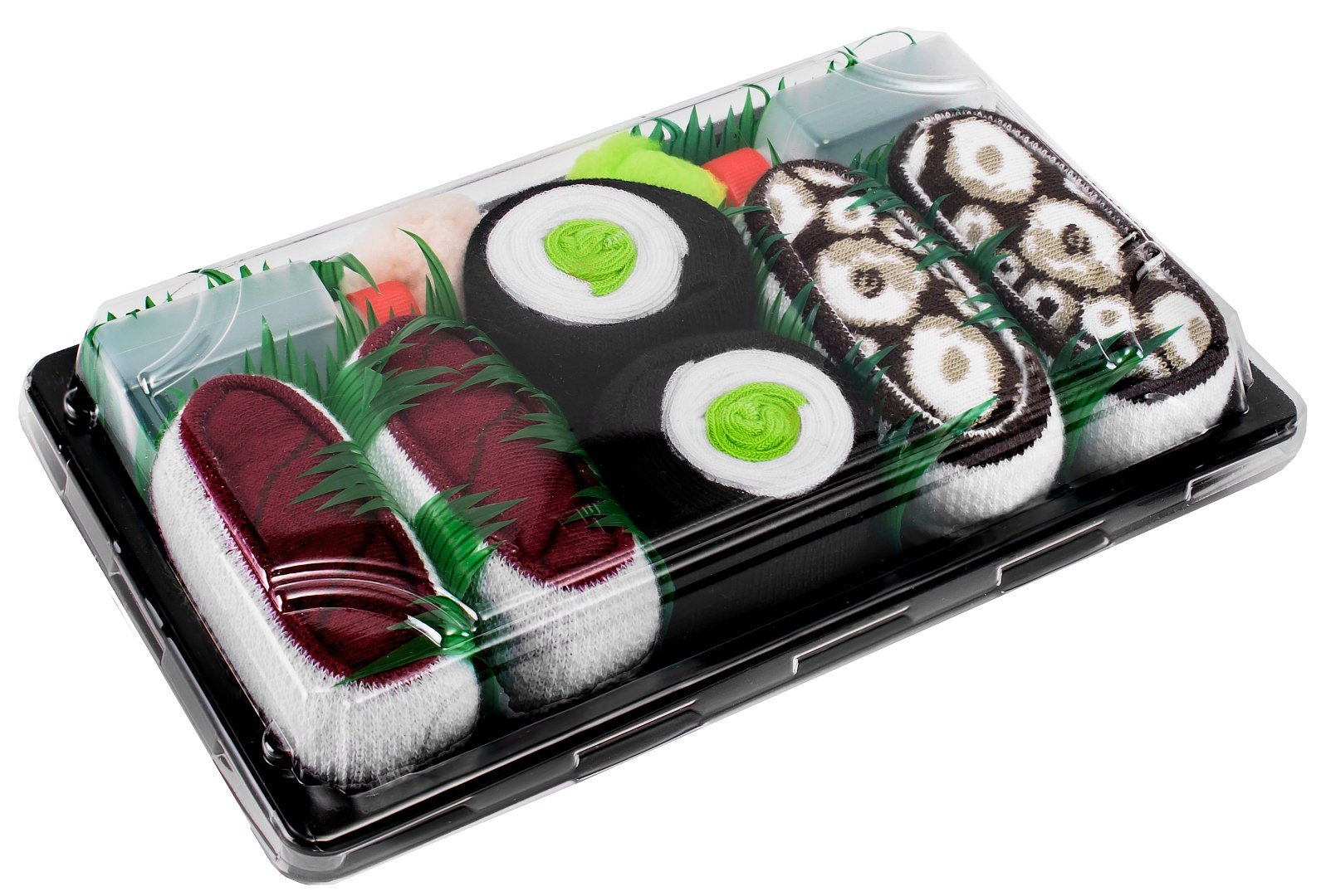 Rainbow Socks - Woman Man Sushi Socks Box Tuna Octopus Cucumber Maki - 3 Pairs - Size 4-7