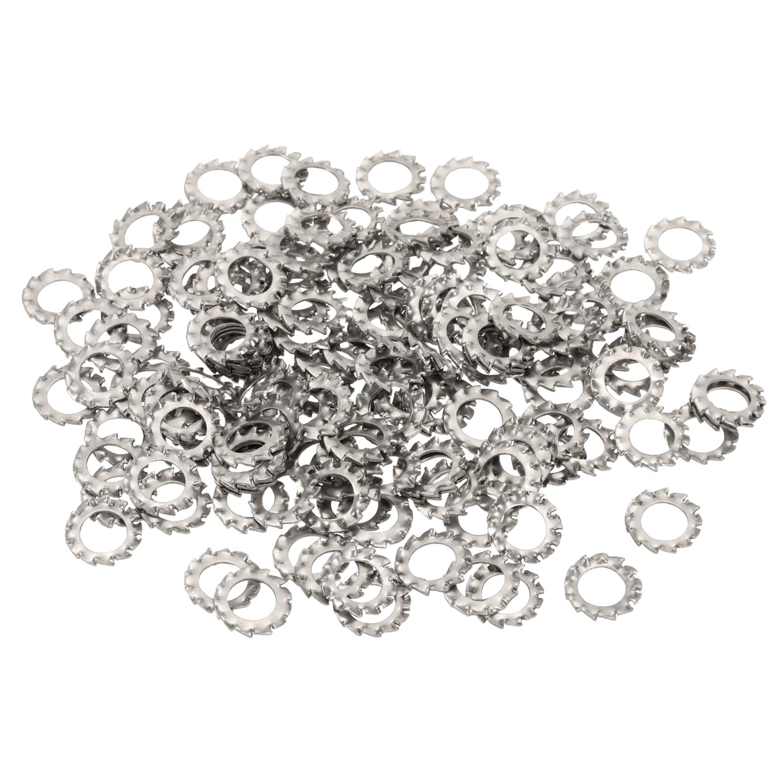 PATIKIL M6 External Tooth Lock Washers, 150Pcs 304 Stainless Steel Serrated Locking Washers Assortment Kit for Mechanical Equipment Retaining Clips Fasteners, Silver-picture-13
