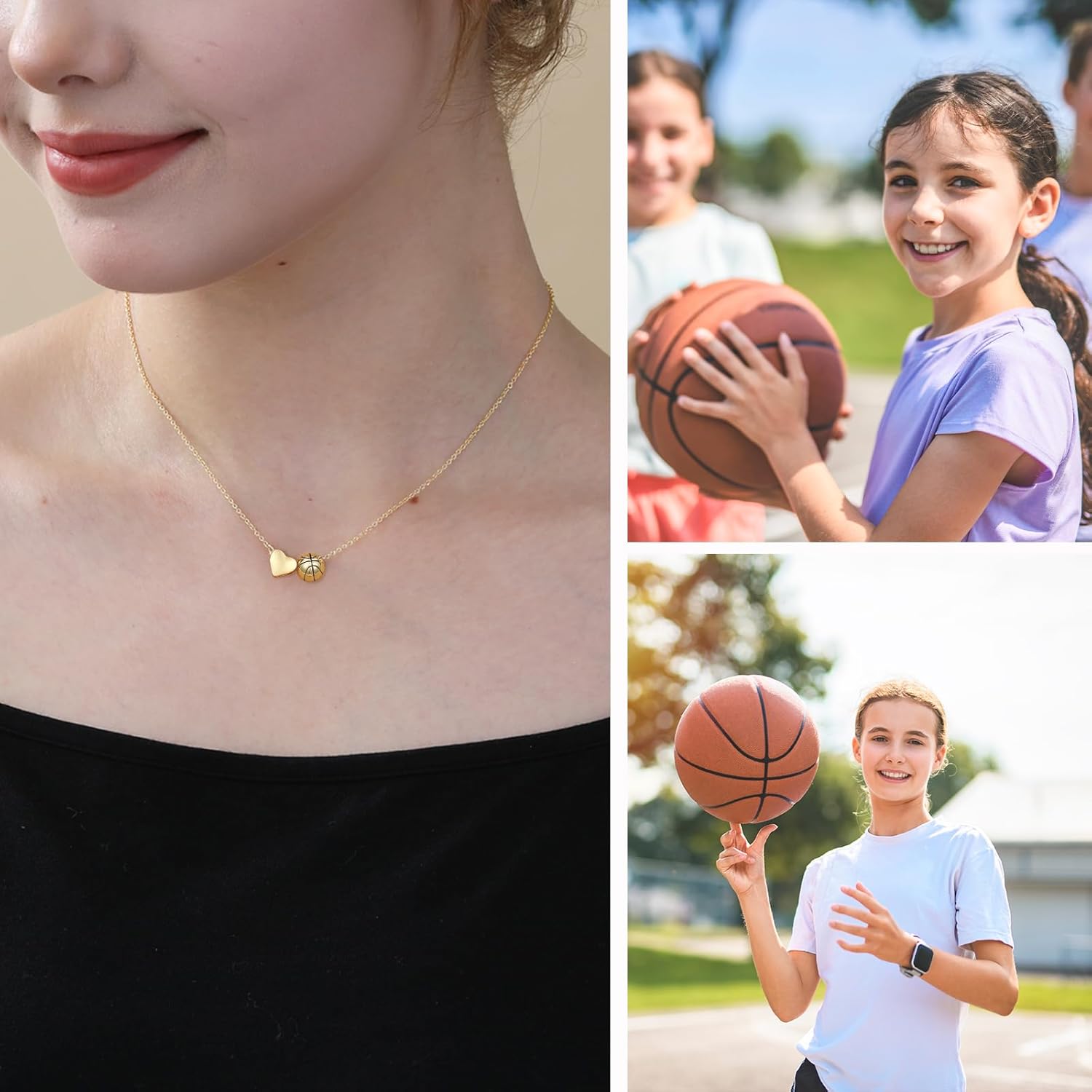 Softball/Soccer/Volleyball/Basketball Necklace for Girls Women, Sports Accessories Jewelry Gift for Lovers 16+3 Inches - Image 3