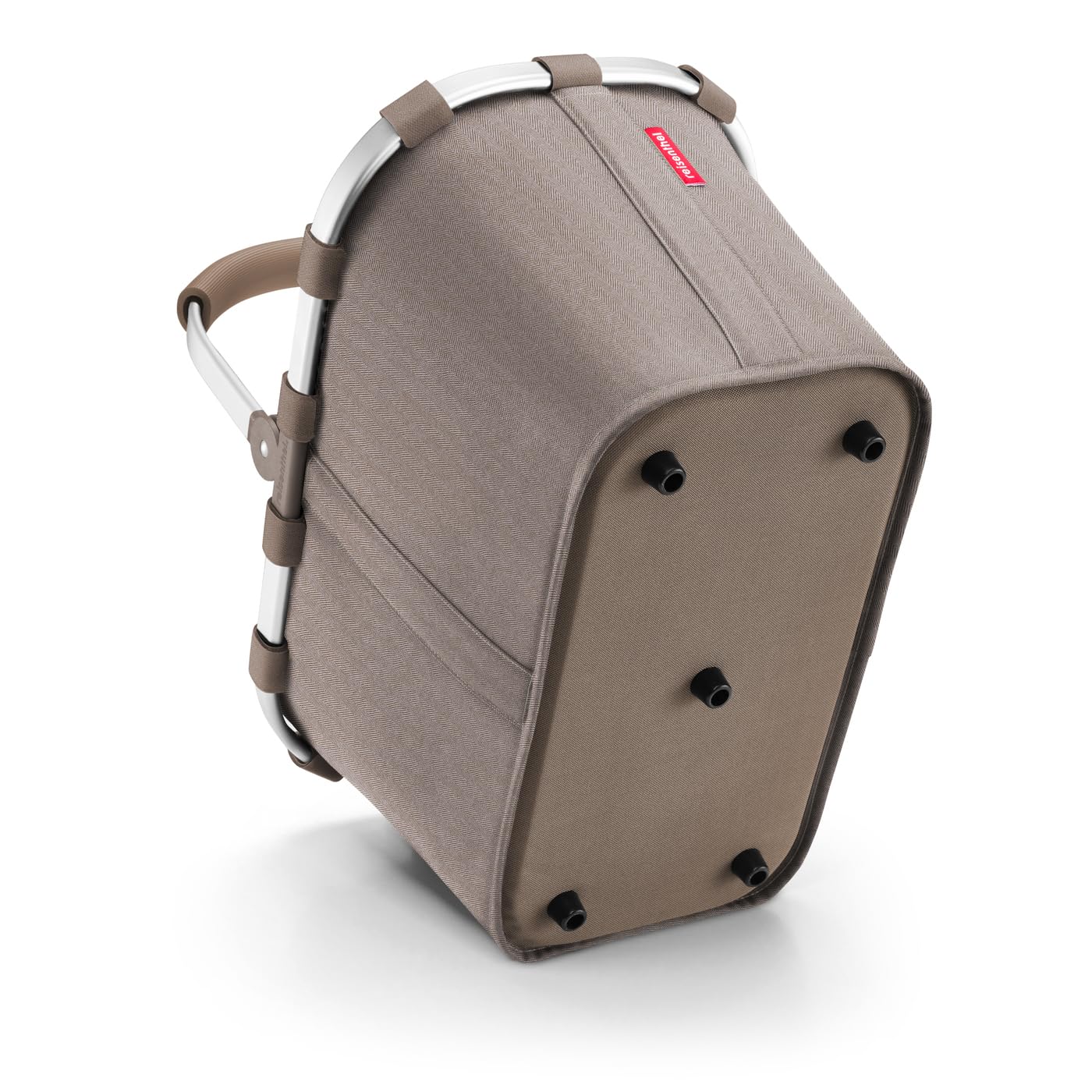 reisenthel Carrybag – Robusto cestino per la spesa con ampio spazio e pratica tasca interna – Design elegante e impermeabile, A spina di pesce moka, casual ed elegante