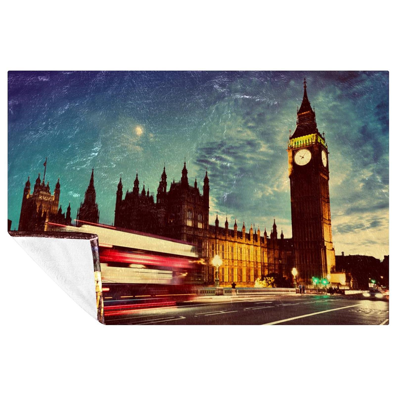 Couverture Big-Ben-Clock douce et chaude pour lit et canapé, 150x100 cm