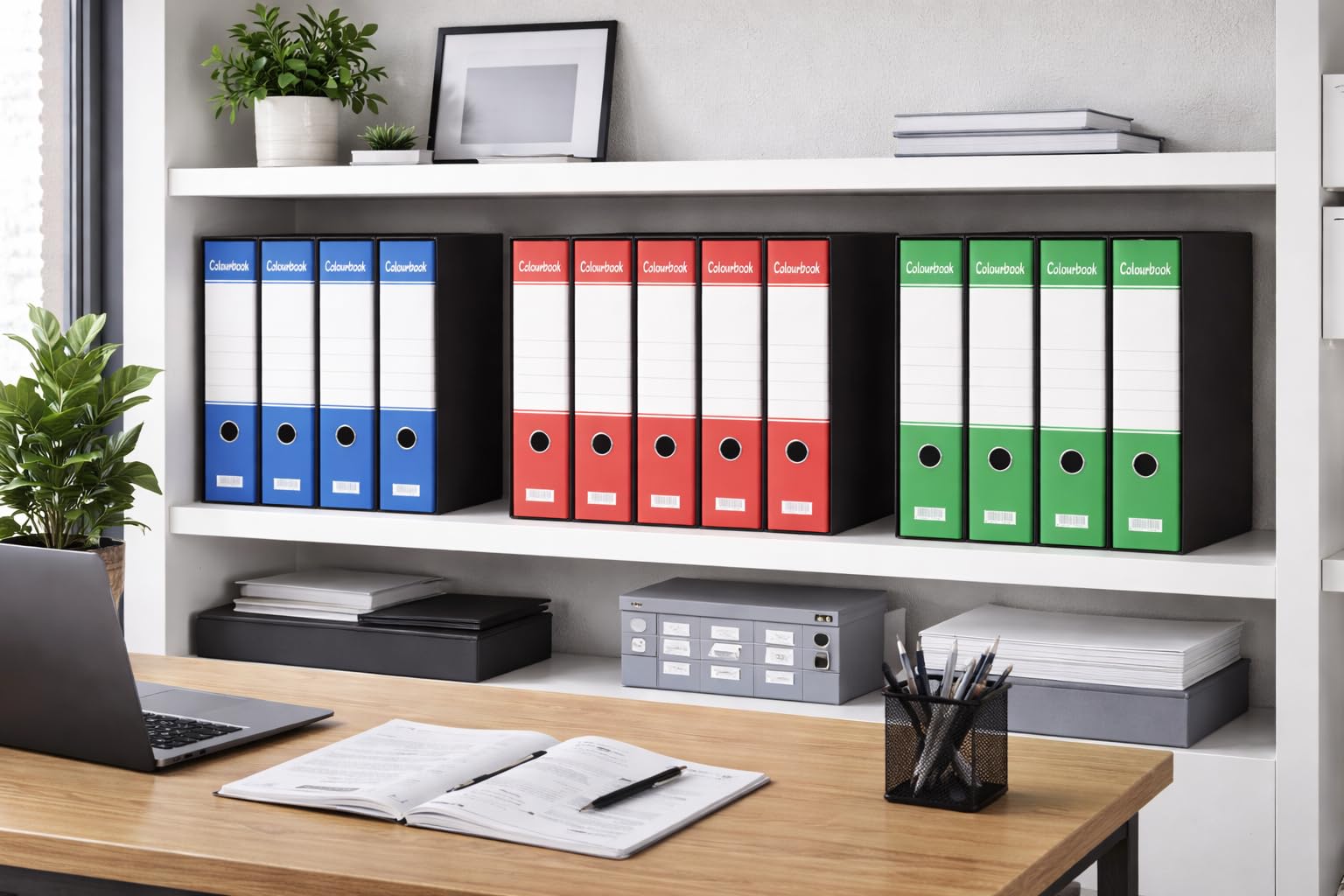 Colourbook Set 10 Registratori Rossi a Leva In Formato Protocollo Per Archiviazione Professionale Ufficio E Studio, Dorso 8 cm Con Custodia, Meccanismo Leva Metallo Resistente, Alta Capacita