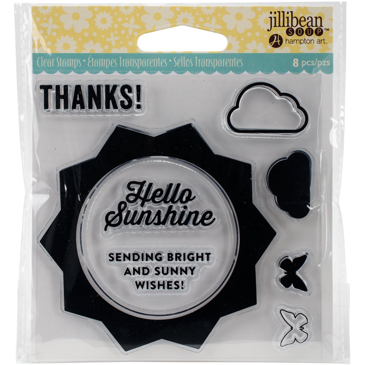 Hampton Art Jillibean Soup Clear Stamps x 4-inch Sunshine, Acrylic, Multicoloured, 7.22 x 4.98 x 0.1 cm