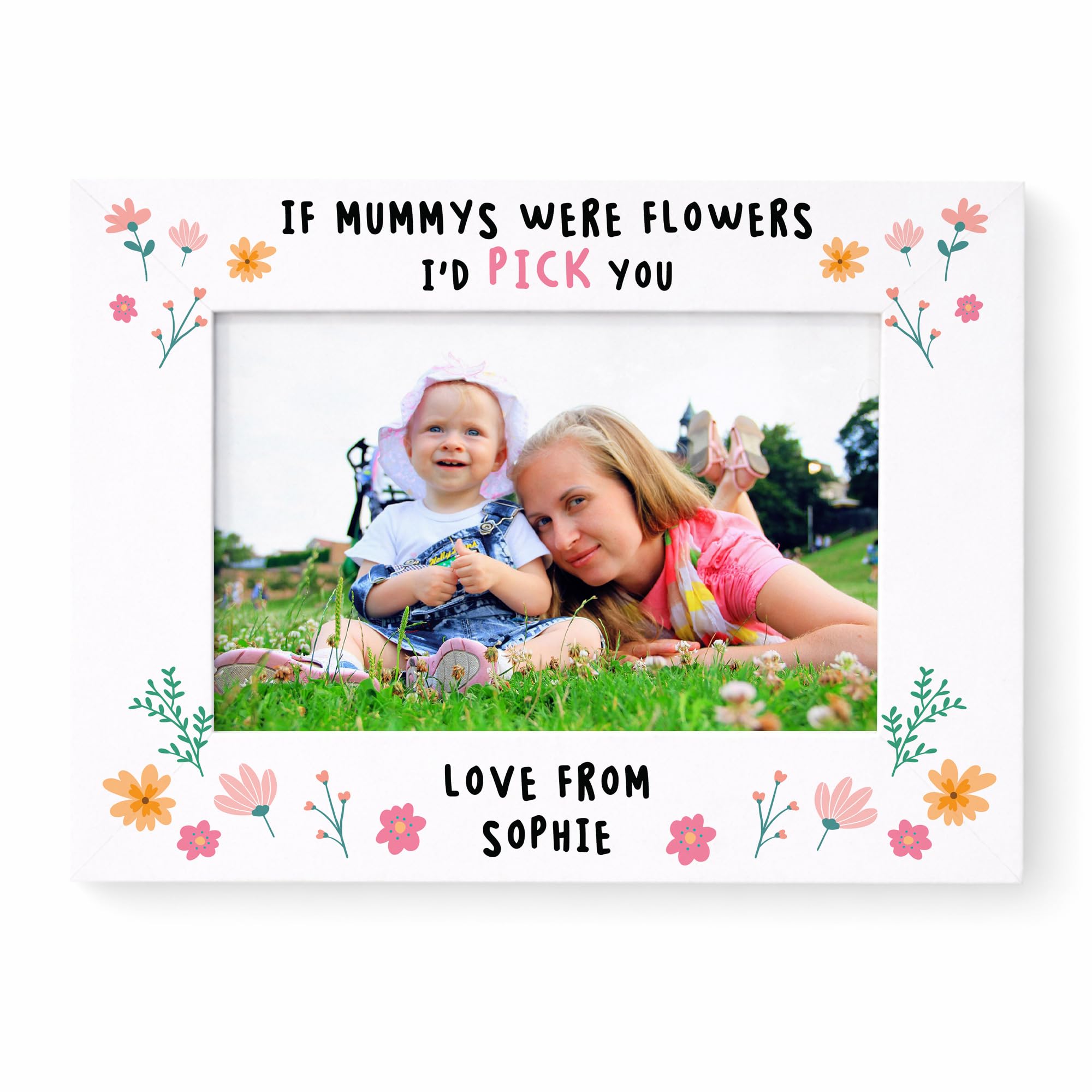 RED OCEAN Mother's Day Photo Frame Personalised Mummy Gift 7x5 Wooden Frame Mummy Gift Birthday Mothers Day Present from Daughter Son Keepsake