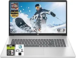 HP Laptop IPS FHD de 17,3 polegadas, AMD Ryzen 5 7520U (Beat i7-1255U) 8 GB DDR5 RAM 512 GB SSD, laptop para estudantes de negócios com Copilot AI Fast Charge Private Webcam Wifi6 Win11, com acessório
