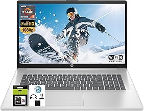 HP 17.3" FHD IPS Laptop, Quad Core AMD Ryzen 5 7520U (Beat i7-1255U) 8GB DDR5 RAM 512GB SSD, Business-Student Laptop with Copilot AI Fast Charge Private Webcam Wifi6 Win11, w/GM Accessory