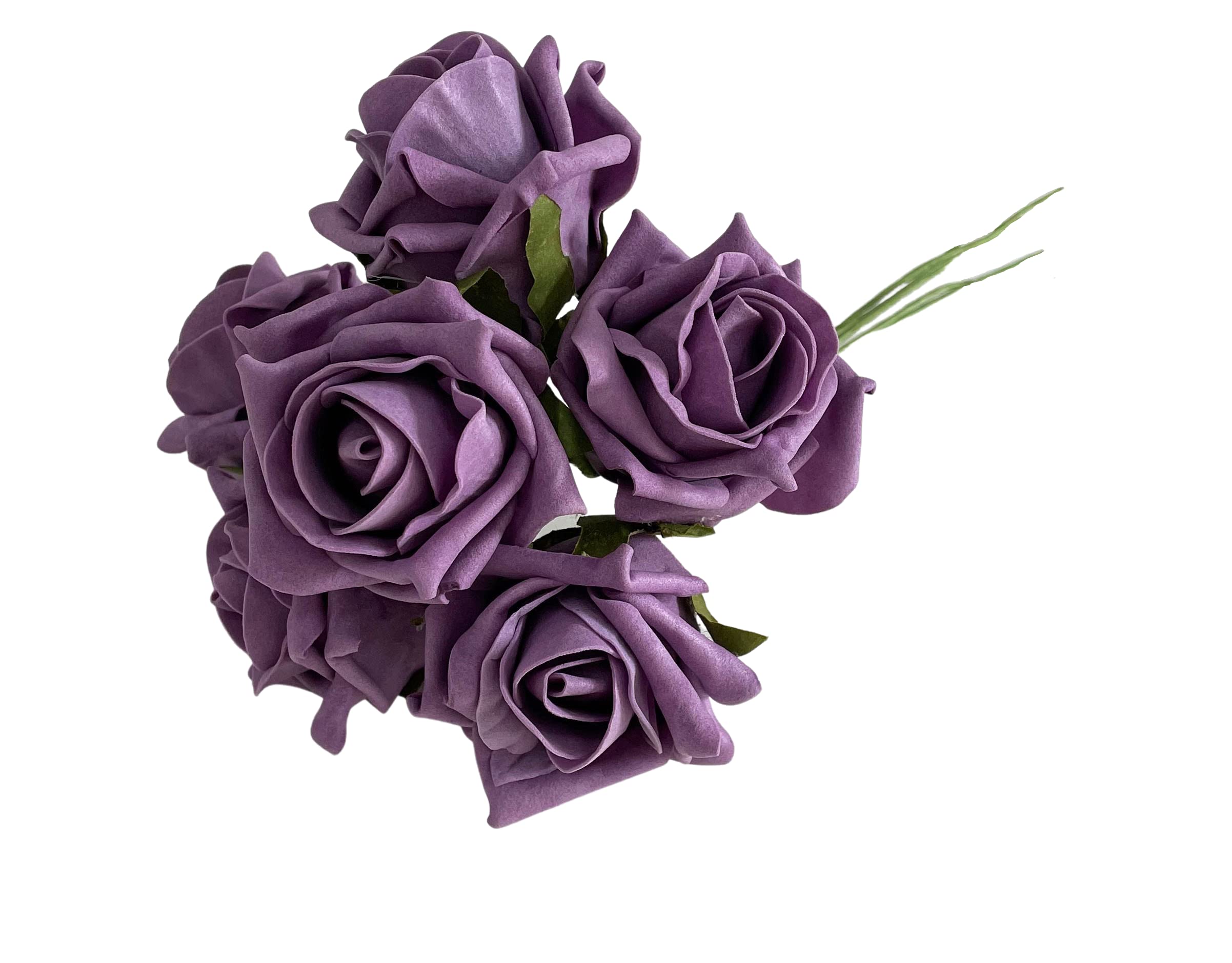 Apac Mauve Foam Rose Bunch 7 Cm 9 Colours Wedding Bouquet Decor Centrepieces (Mauve)