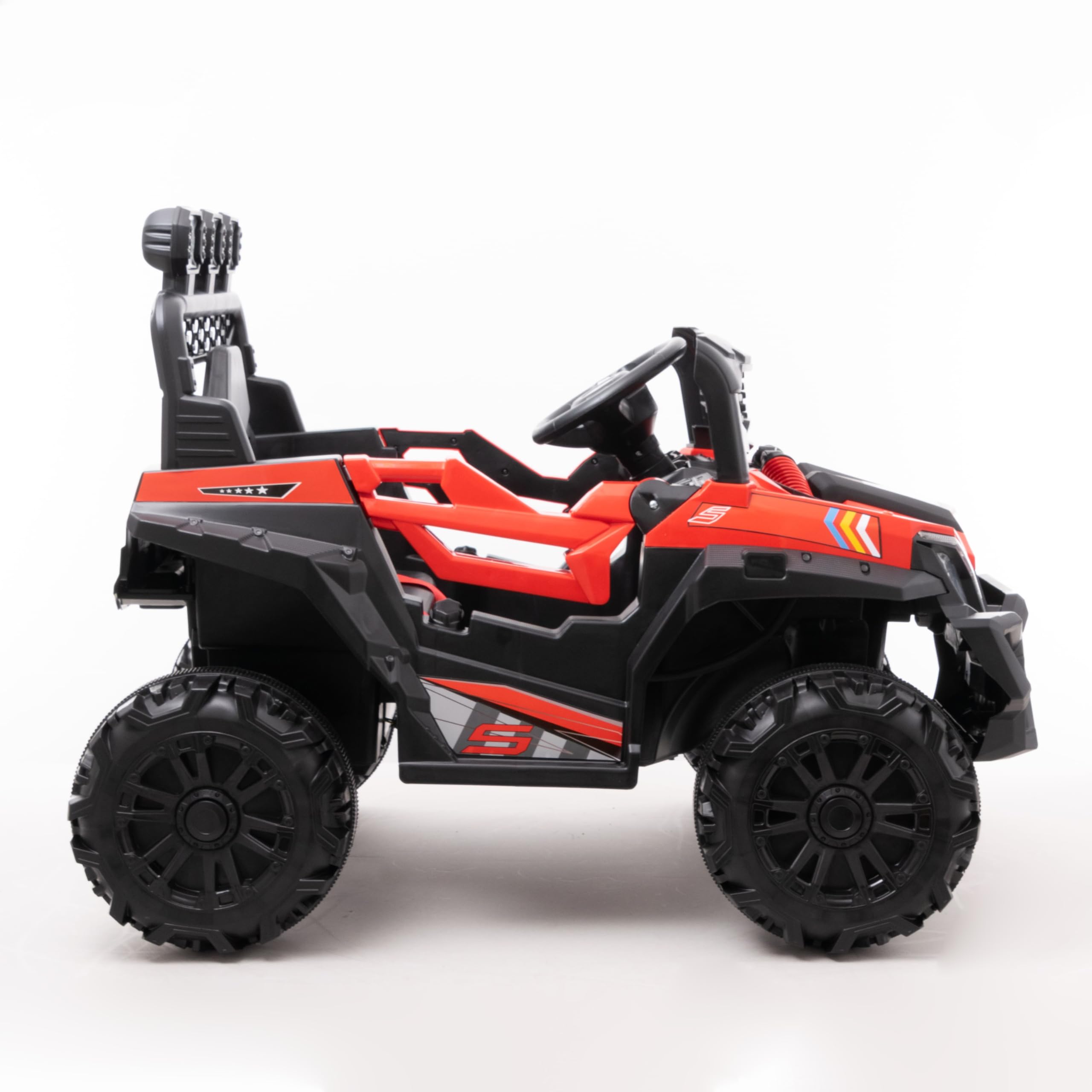 WITIT Auto Automobile ELETTRICA Radiocomandata ATV off-Road per Bambino Bambina Bambini XSD-1265 12V 4,5Ah Blu o Rossa 2 Motori, Bluetooth, USB, LED, Telecomando, carico Max 30 kg (Rosso)