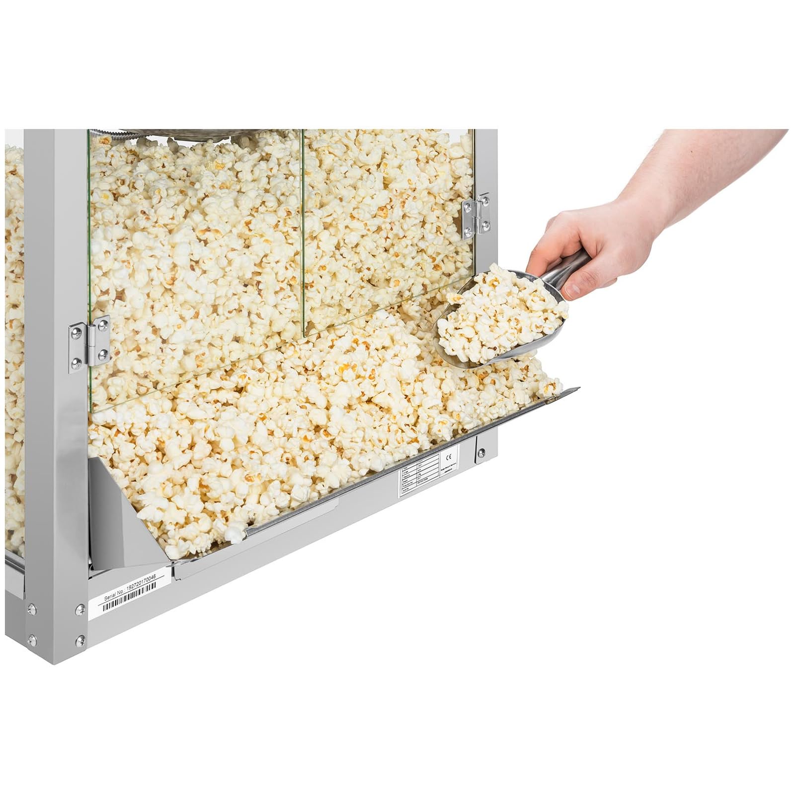 Royal Catering Palomitera Maquina de Palomitas (1350 W, aprox. 6 kg/h, Acero Inoxidable, Revestimiento antidherente) Profesional