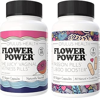 Flower Power - She Juicy Vaginal Moisturizer & Passion Pills Libido Booster – Feminine Care Bundle for Libido Support, Moisture, & Vaginal Health – All Natural, Vegan, Cruelty-Free – Made in USA