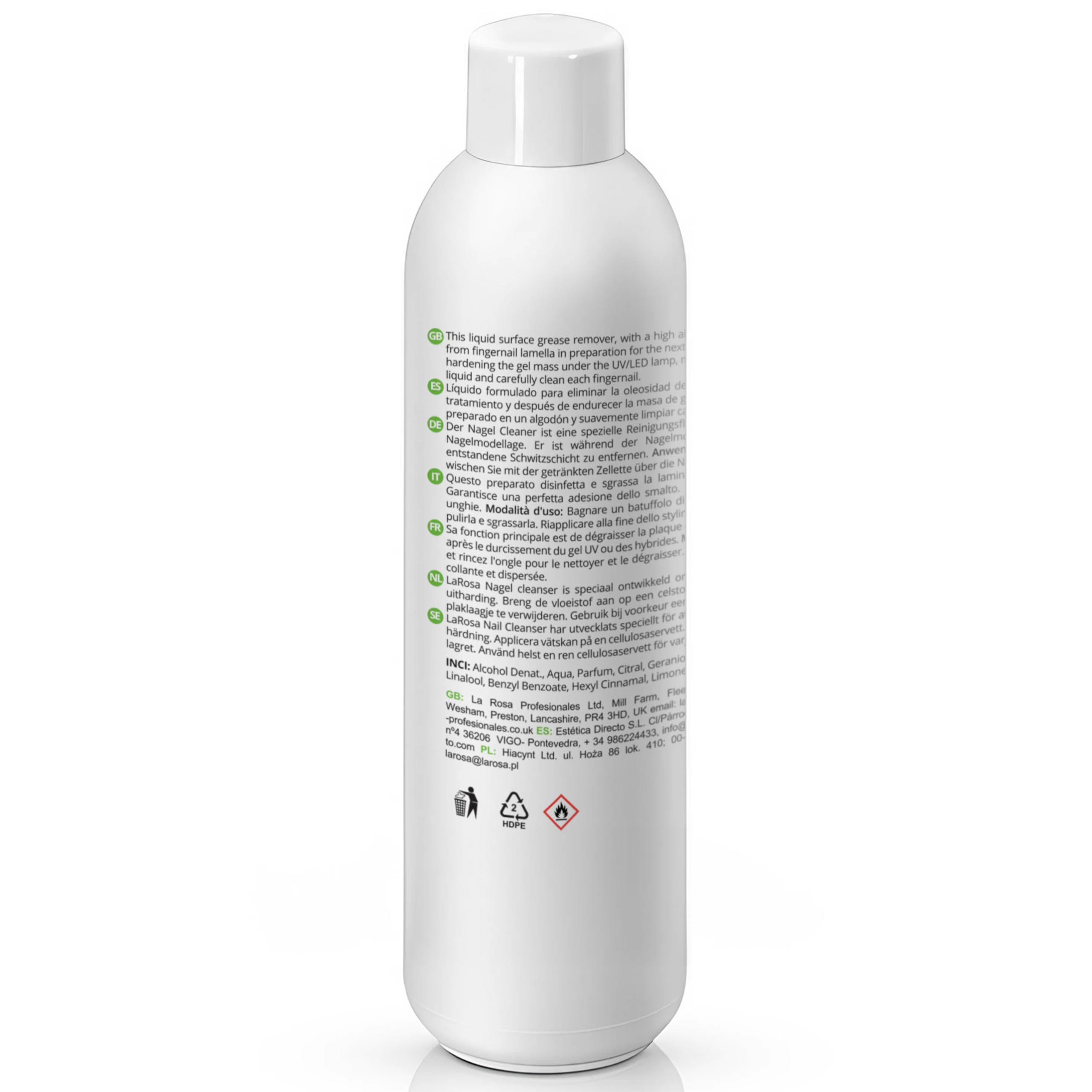 LaRosa Nail CLEANER 1000 ml - duża pojemność, płyn do odtłuszczania paznokci, hybryda, żel, akryl