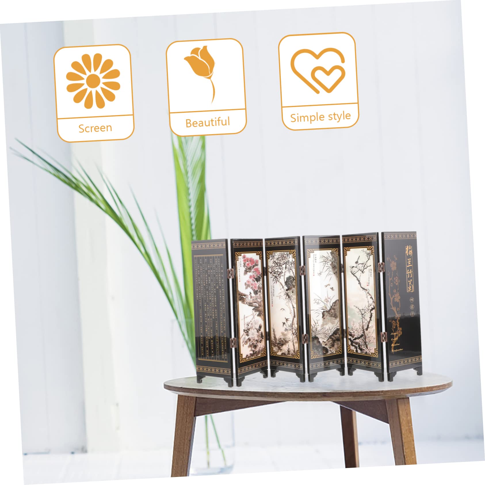Amazon｜ABOOFAN 飾り 屏風 置物 中華 装飾 窓 パネル 壁 仕切り