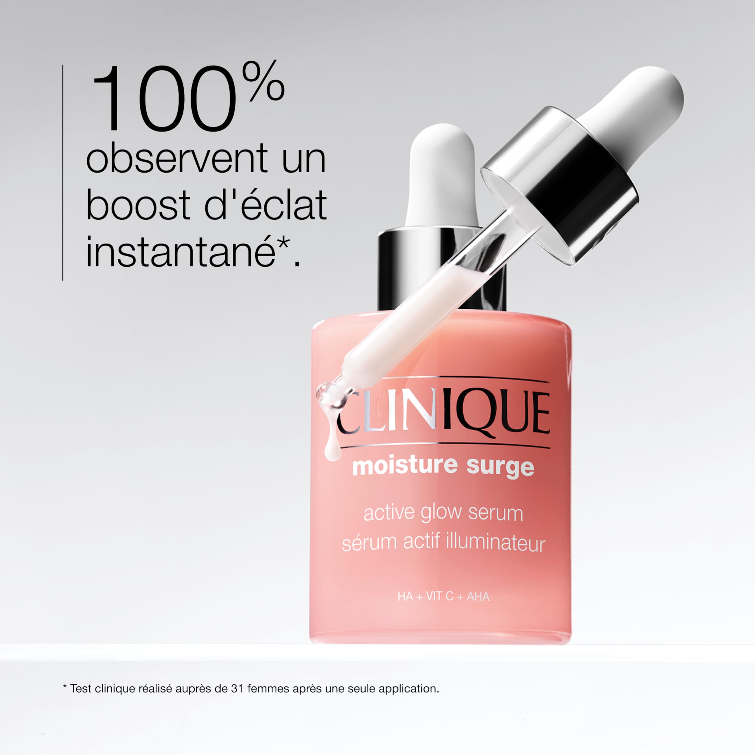 Clinique Moisture Surge Set: Soin Auto-Réhydratant 100H (50ml) + Sérum Actif Illuminateur avec 5% d'Acide Lactique - Un soin hydratant visage qui apaise en 3 secondes et hydrate pendant des heures.