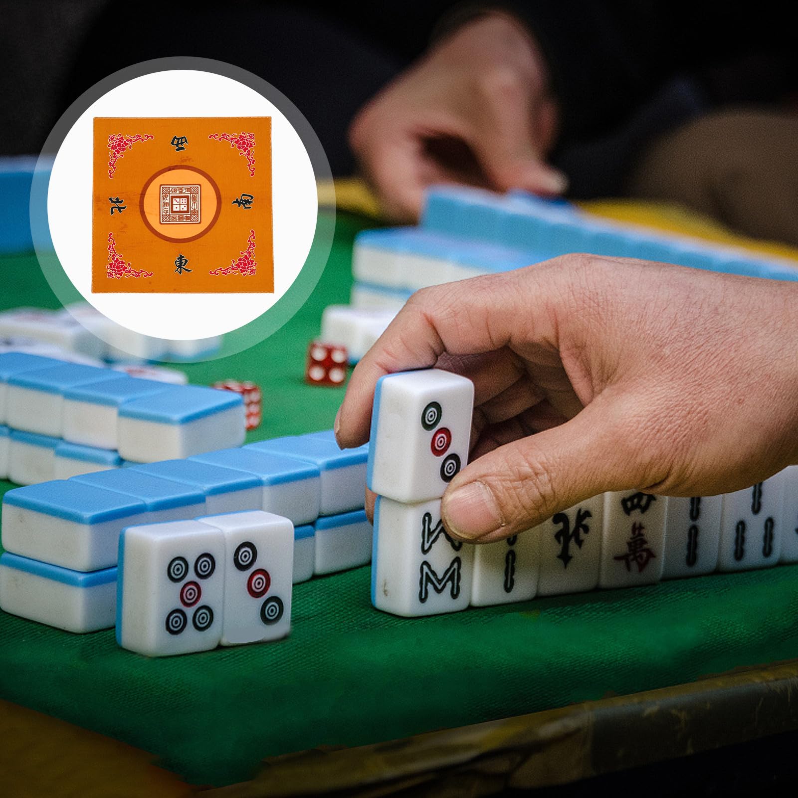 Tapis de Table de Poker Carré Antidérapant Silencieux Jaune