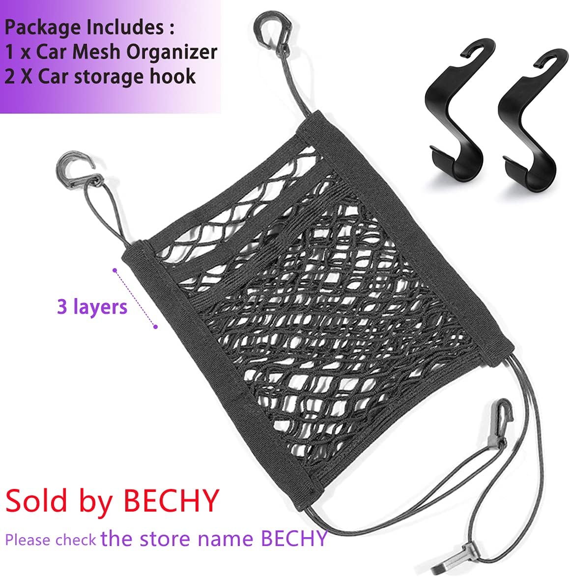 BECHY 3 Layer Handbag Backseat Organizers Photo