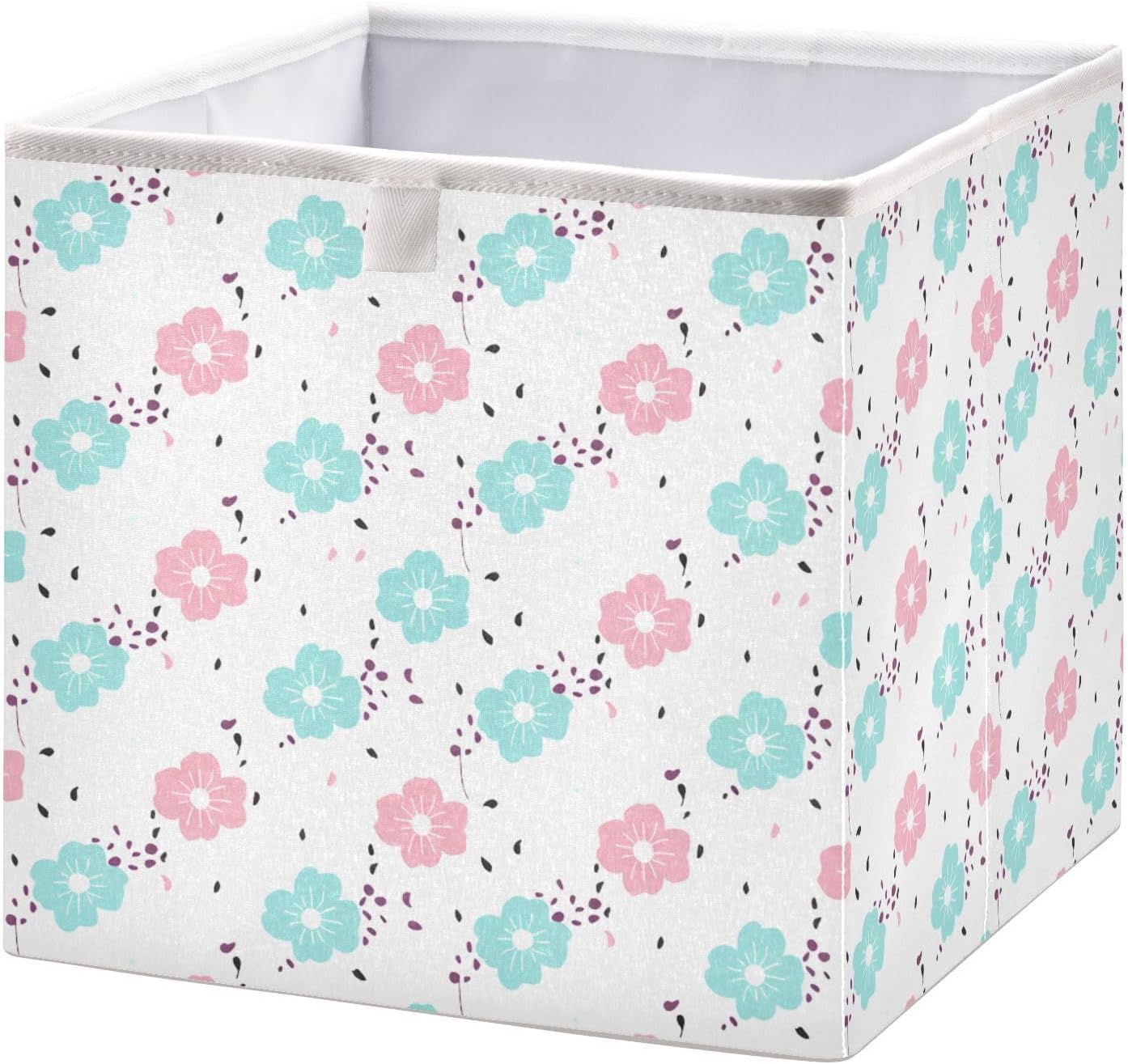 Pastel Fabric Storage Cube Bin