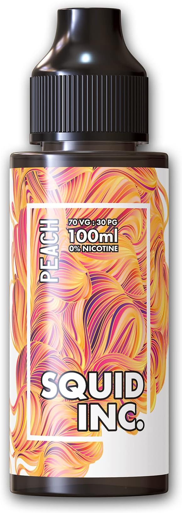 SQUID INC. E-Liquid 100ml | Ecig Vape Juice 70:30 | Shortfill E Liquid for All Electronic Cigarettes/Vapes | No Nicotine (Peach)